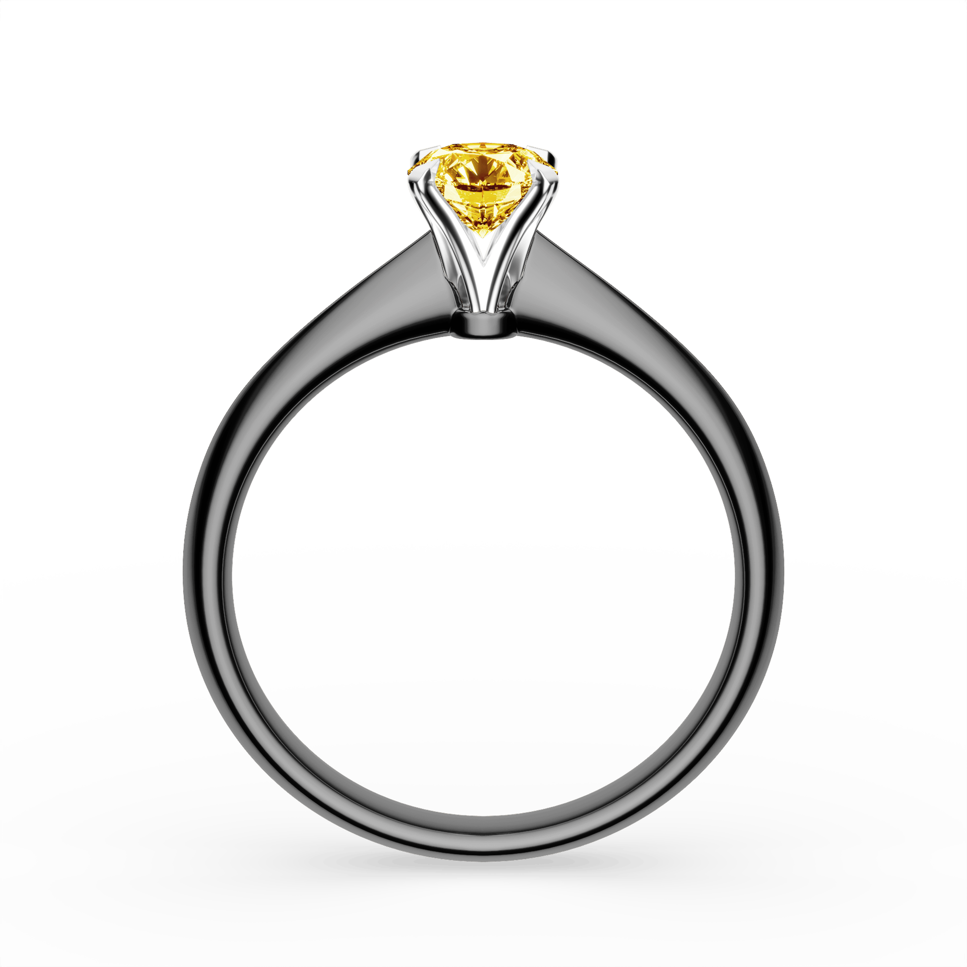 Pierścionek zaręczynowy My Angel z czarnego złota z żółtym diamentem laboratoryjnym 0,50ct