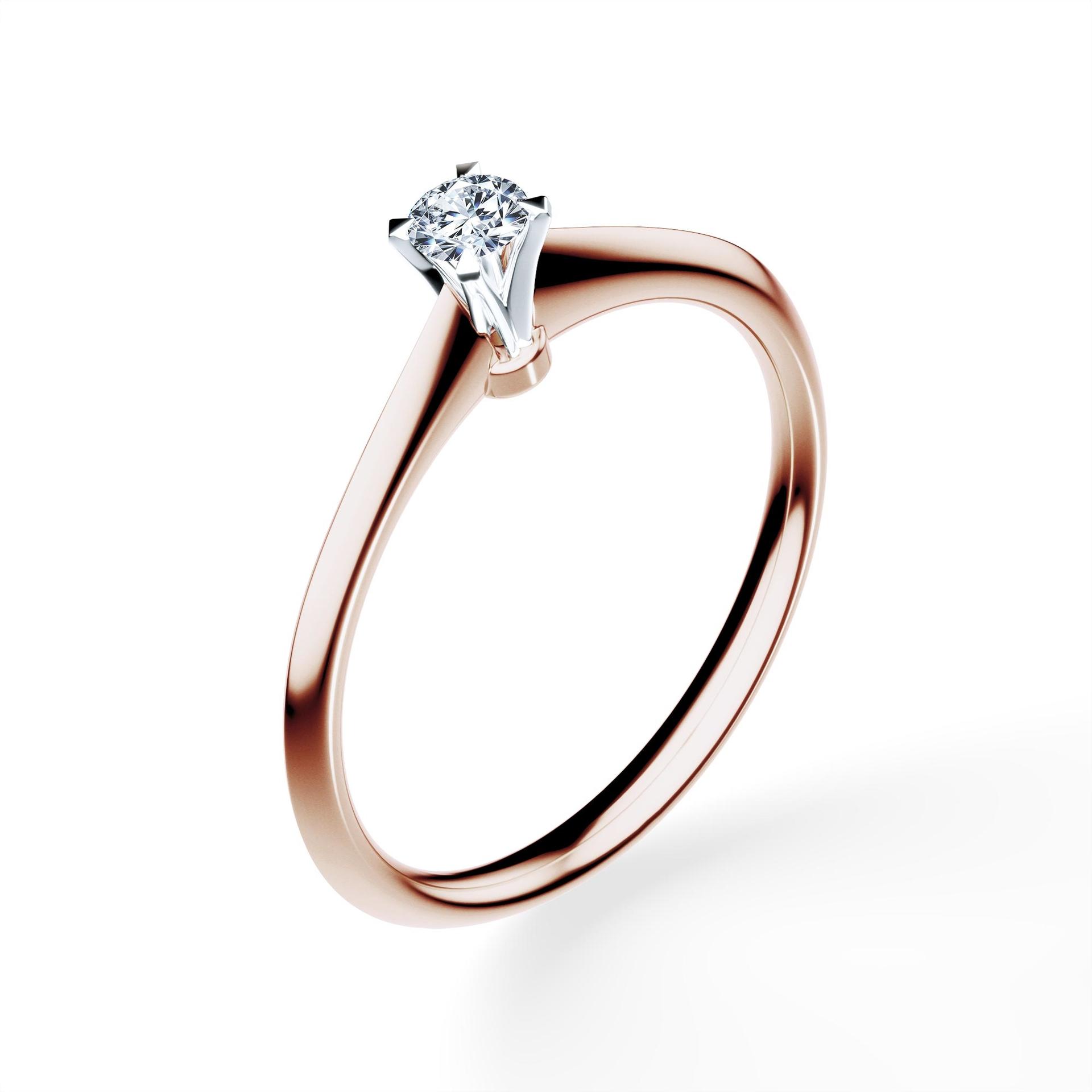 Pierścionek zaręczynowy My Angel z różowego złota z diamentem naturalnym 0,10ct