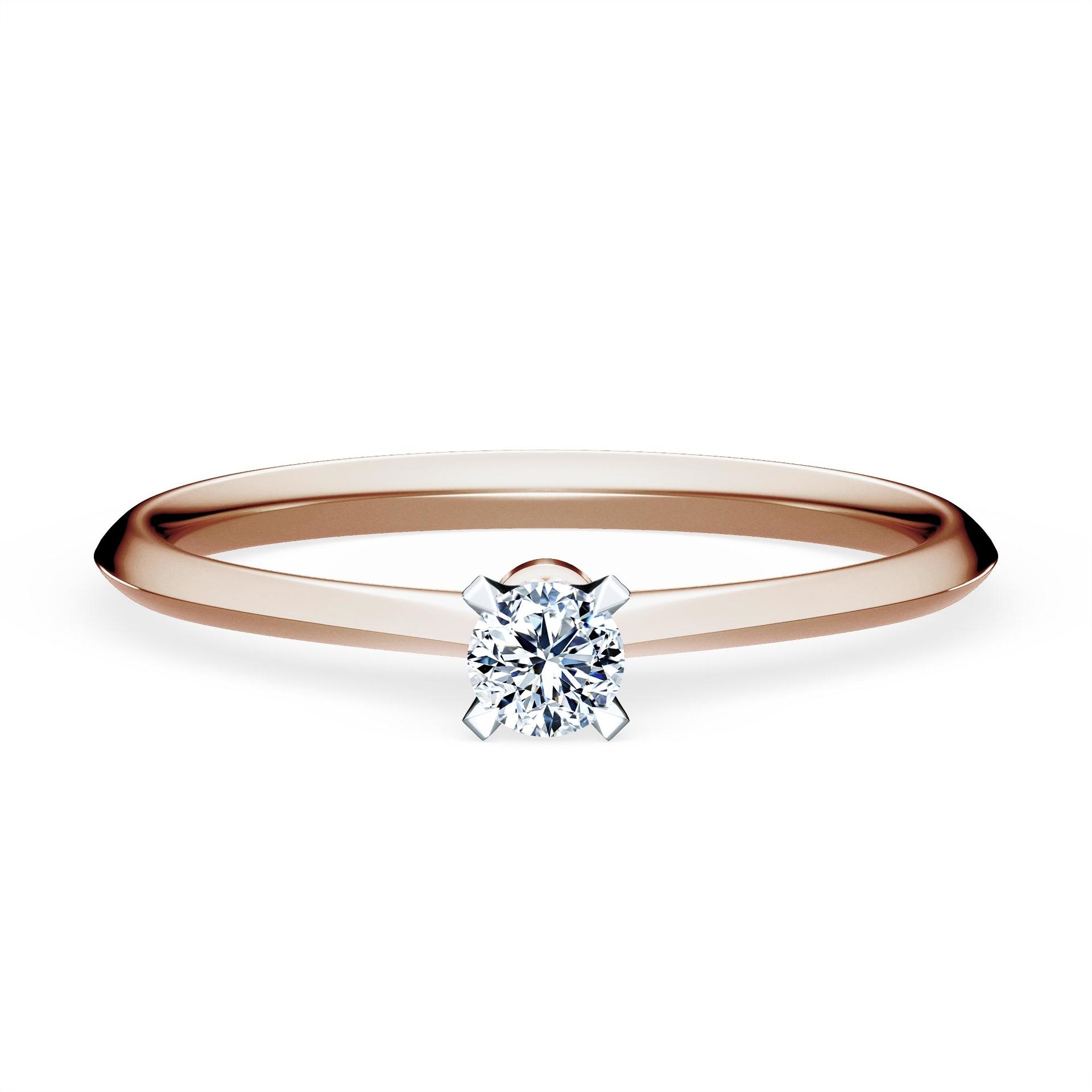 Pierścionek zaręczynowy My Angel z różowego złota z diamentem naturalnym 0,10ct