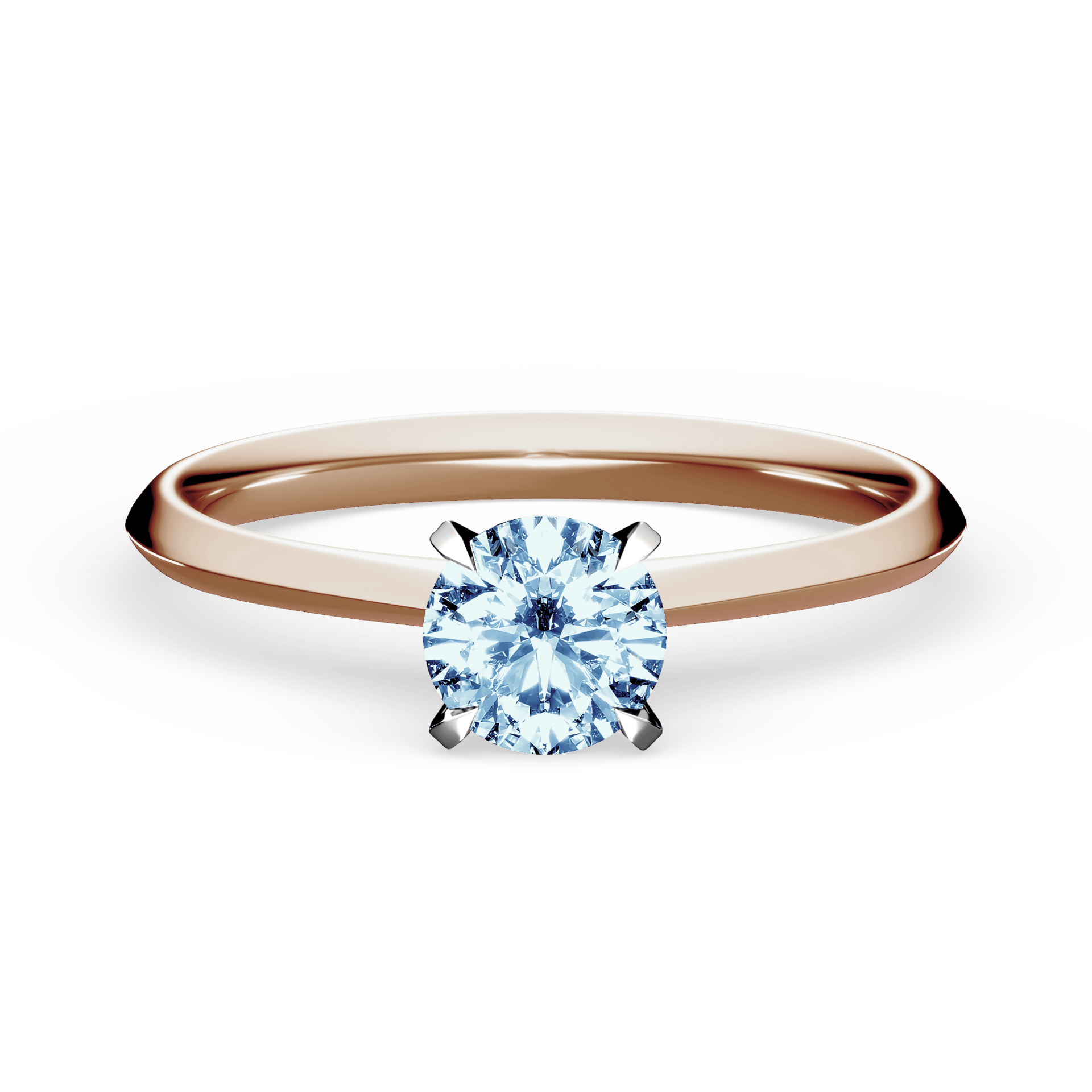 Pierścionek zaręczynowy My Angel z różowego złota z niebieskim diamentem laboratoryjnym 0,50ct