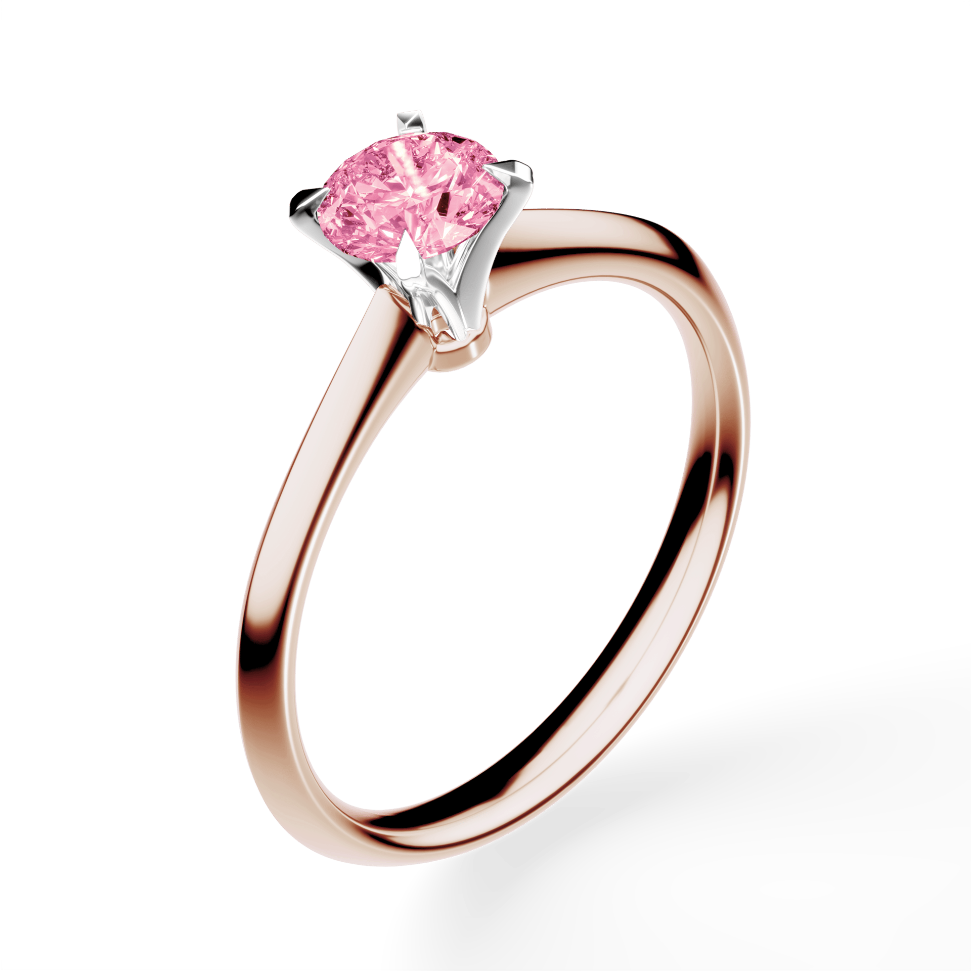 Pierścionek zaręczynowy My Angel z różowego złota z różowym diamentem laboratoryjnym 0,50ct