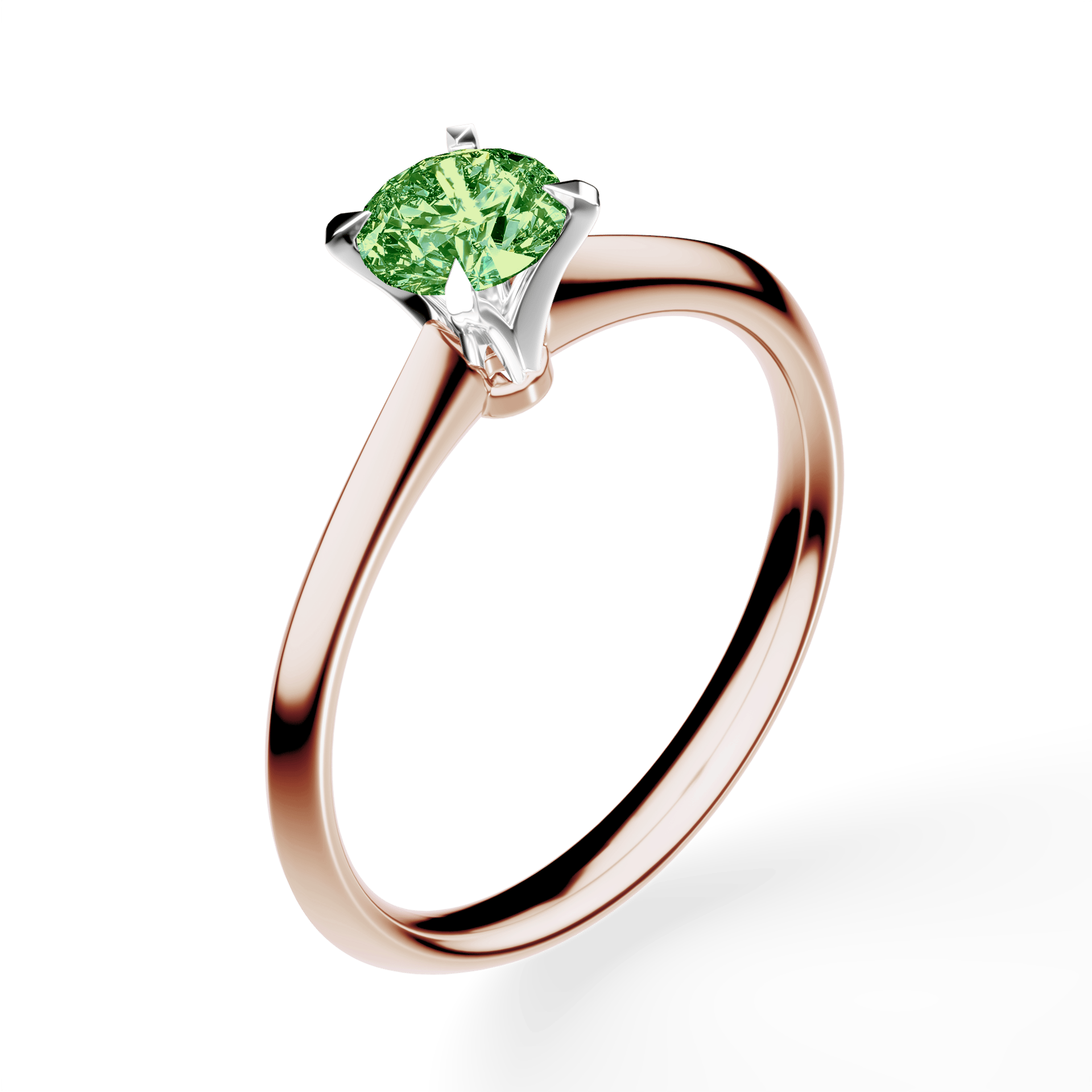 Pierścionek zaręczynowy My Angel z różowego złota z ciemnym zielonym diamentem laboratoryjnym 0,50ct