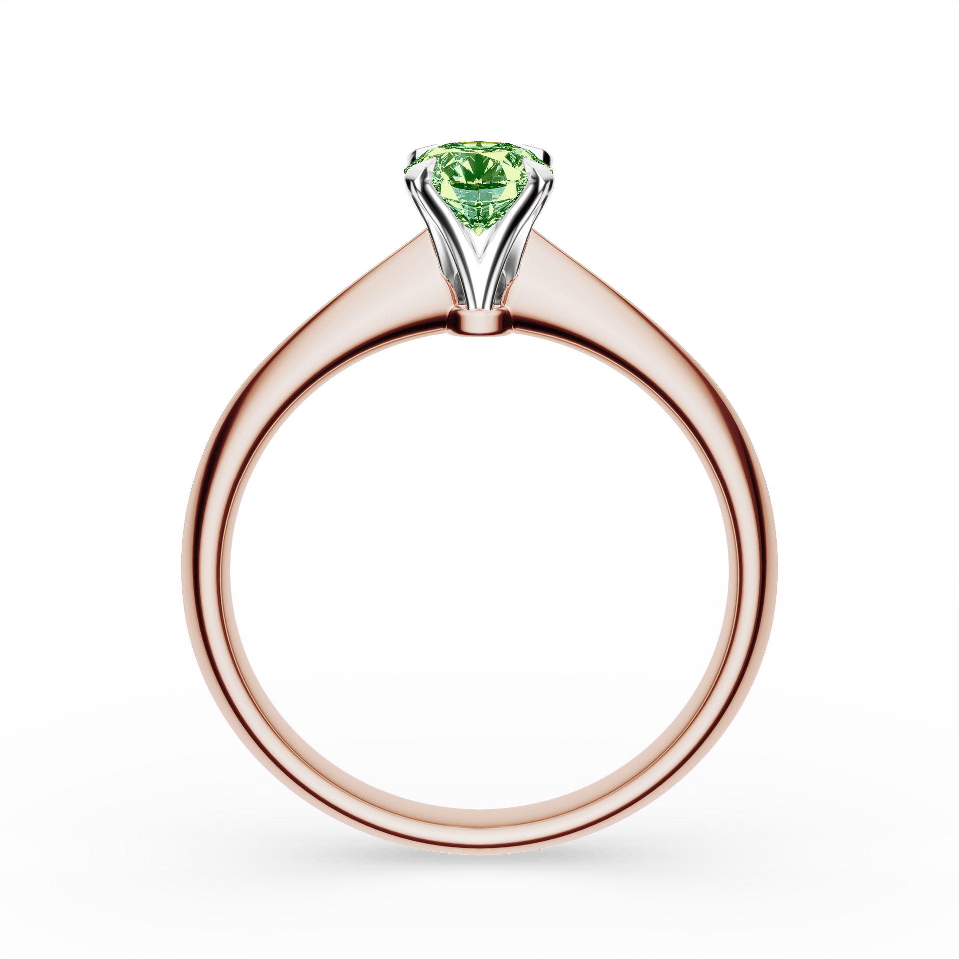 Pierścionek zaręczynowy My Angel z różowego złota z ciemnym zielonym diamentem laboratoryjnym 0,50ct