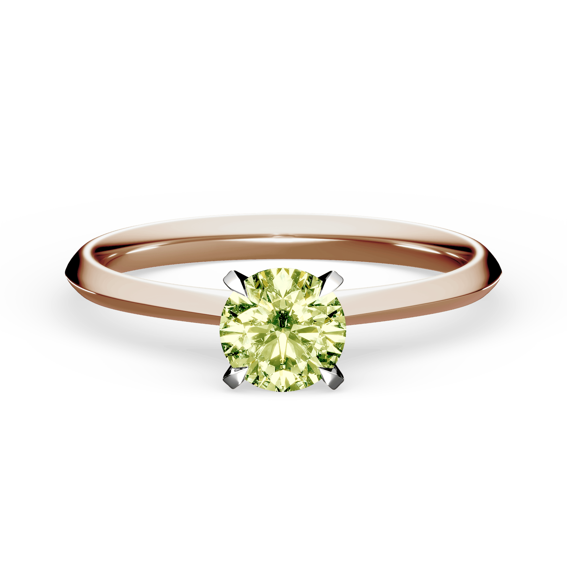 Pierścionek zaręczynowy My Angel z różowego złota z jasnym zielonym diamentem laboratoryjnym 0,50ct