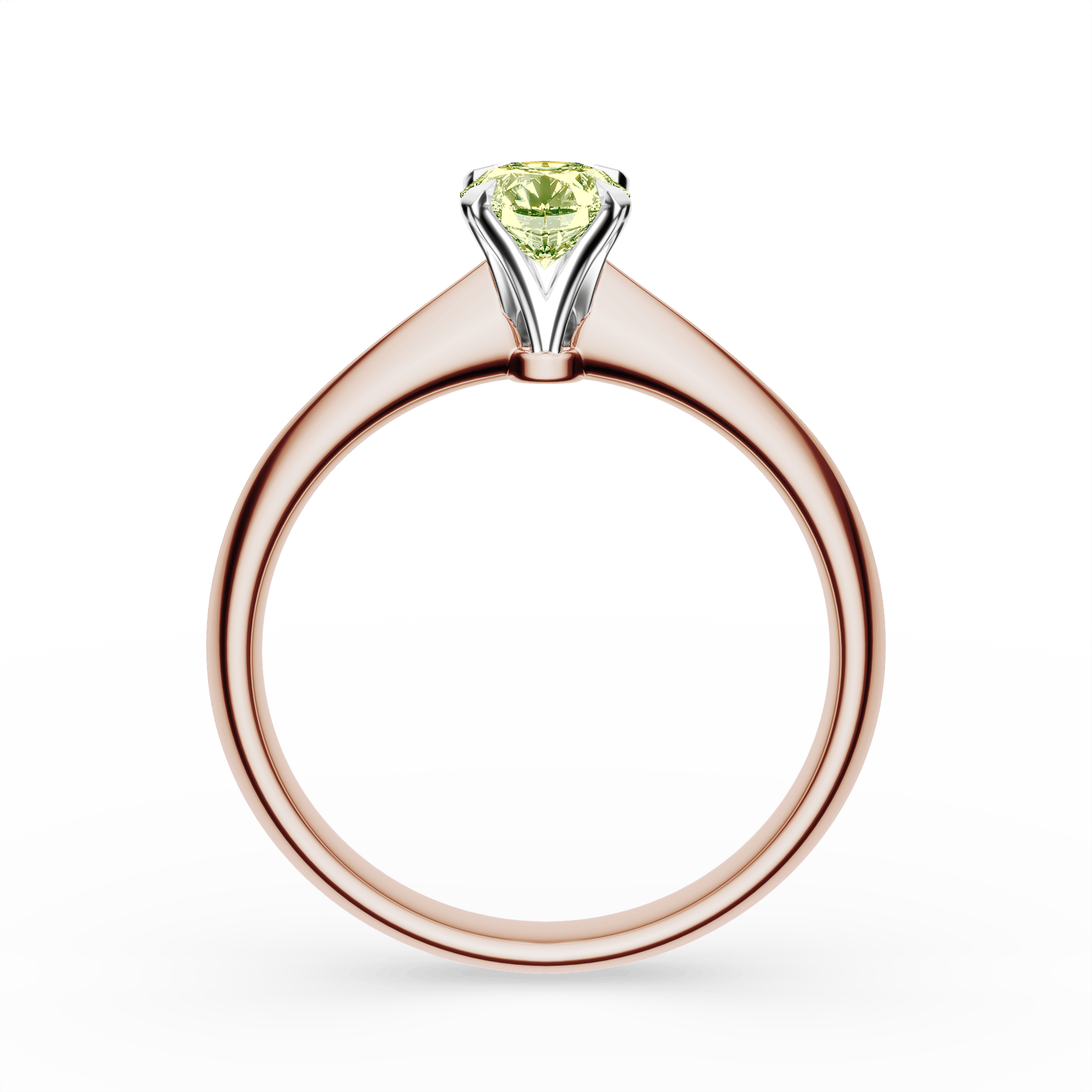 Pierścionek zaręczynowy My Angel z różowego złota z jasnym zielonym diamentem laboratoryjnym 0,50ct