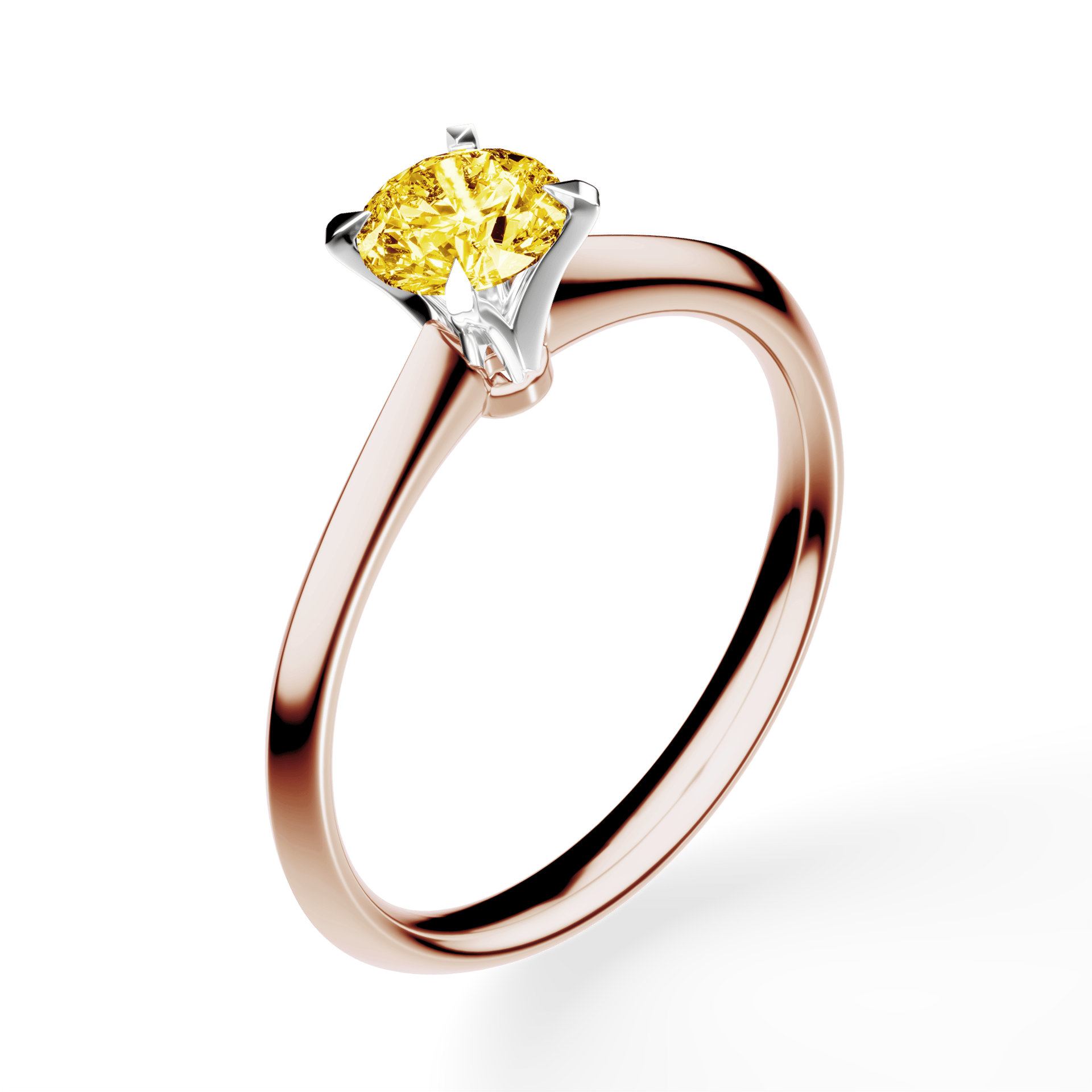 Pierścionek zaręczynowy My Angel z różowego złota z żółtym diamentem laboratoryjnym 0,50ct