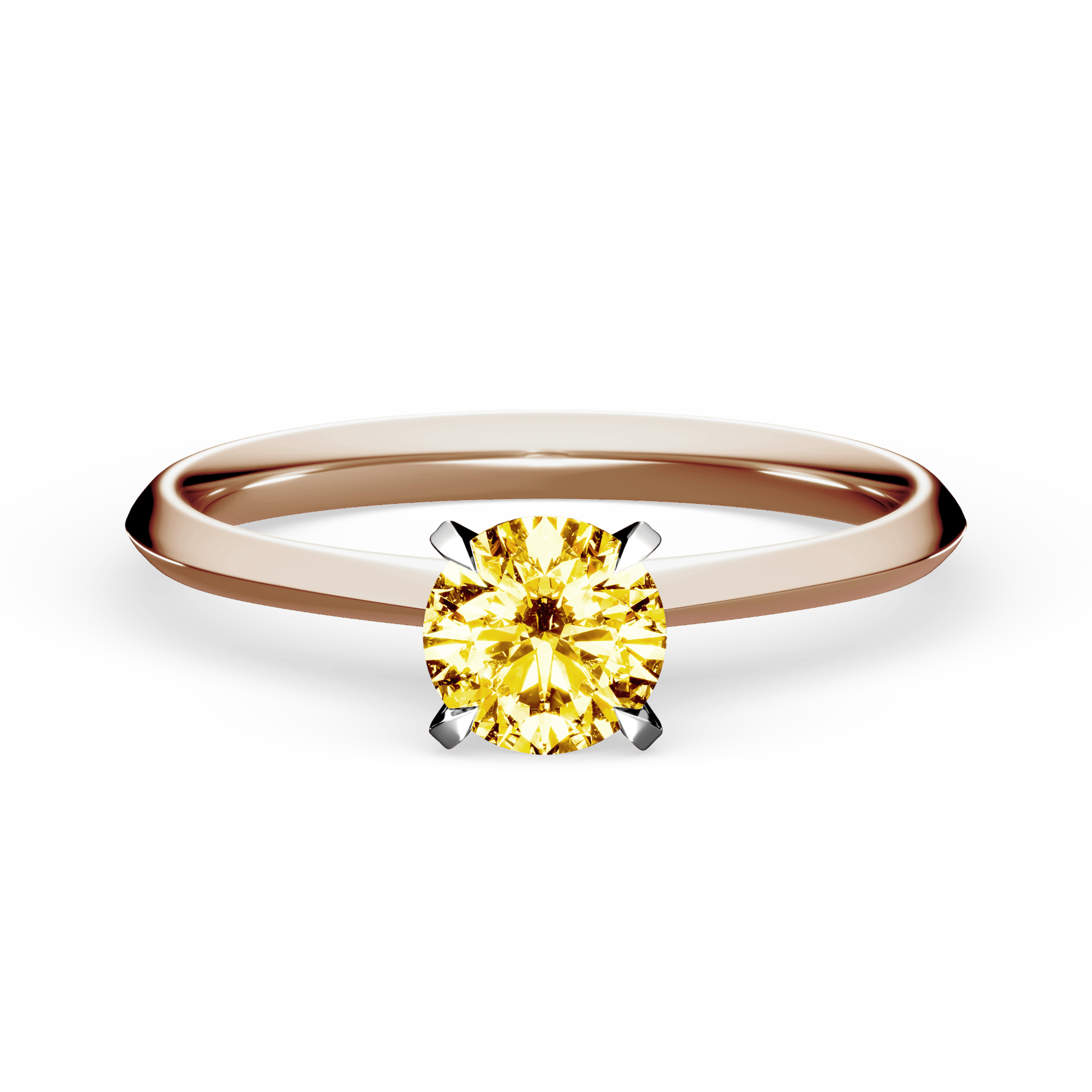 Pierścionek zaręczynowy My Angel z różowego złota z żółtym diamentem laboratoryjnym 0,50ct