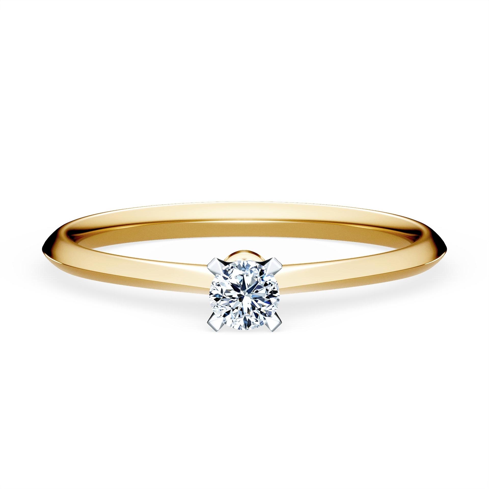 Pierścionek zaręczynowy My Angel z żółtego złota z diamentem naturalnym 0,10ct