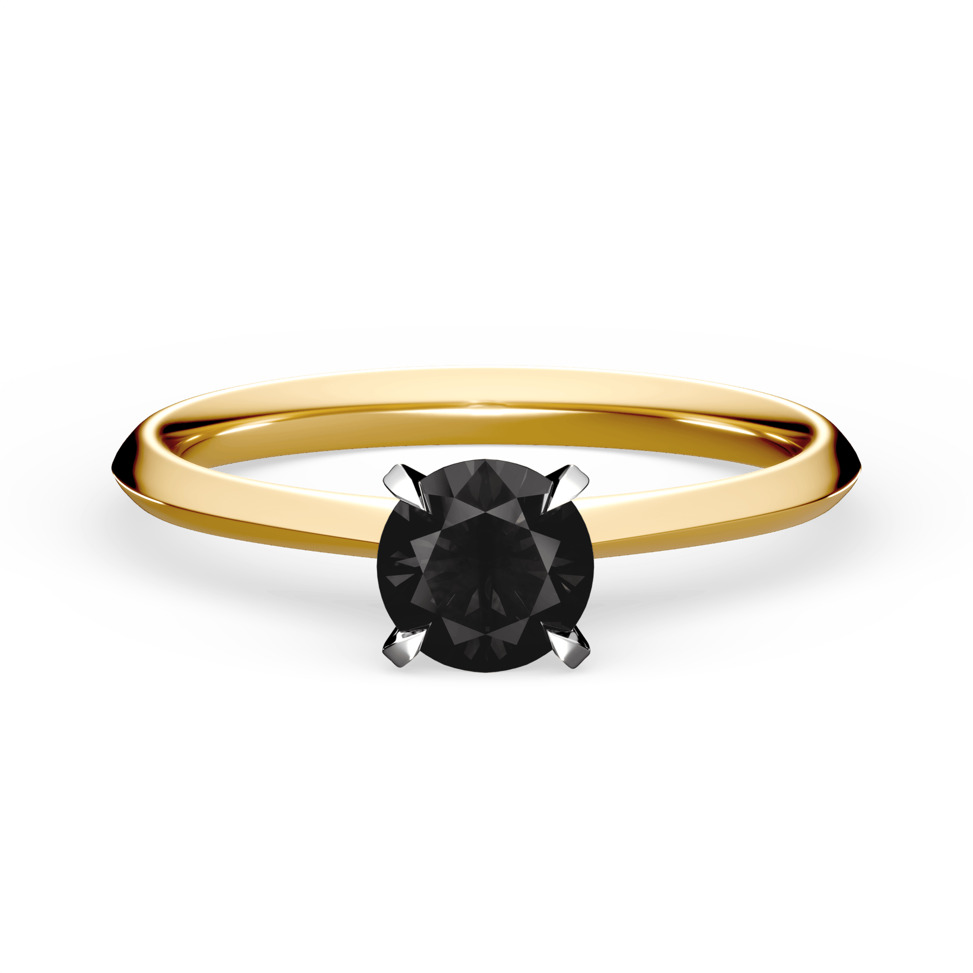 Pierścionek zaręczynowy My Angel z żółtego złota z czarnym diamentem laboratoryjnym 0,50ct