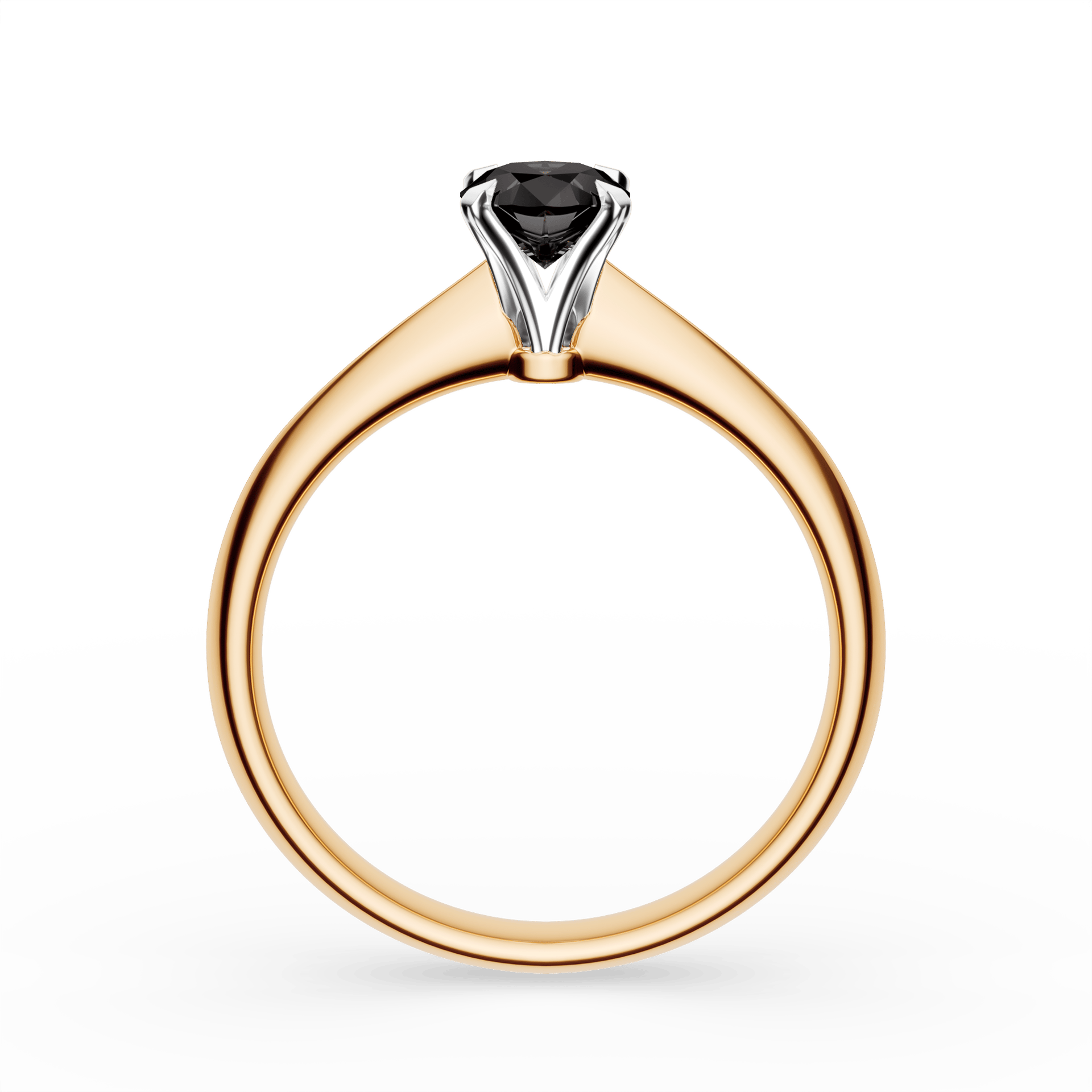 Pierścionek zaręczynowy My Angel z żółtego złota z czarnym diamentem laboratoryjnym 0,50ct