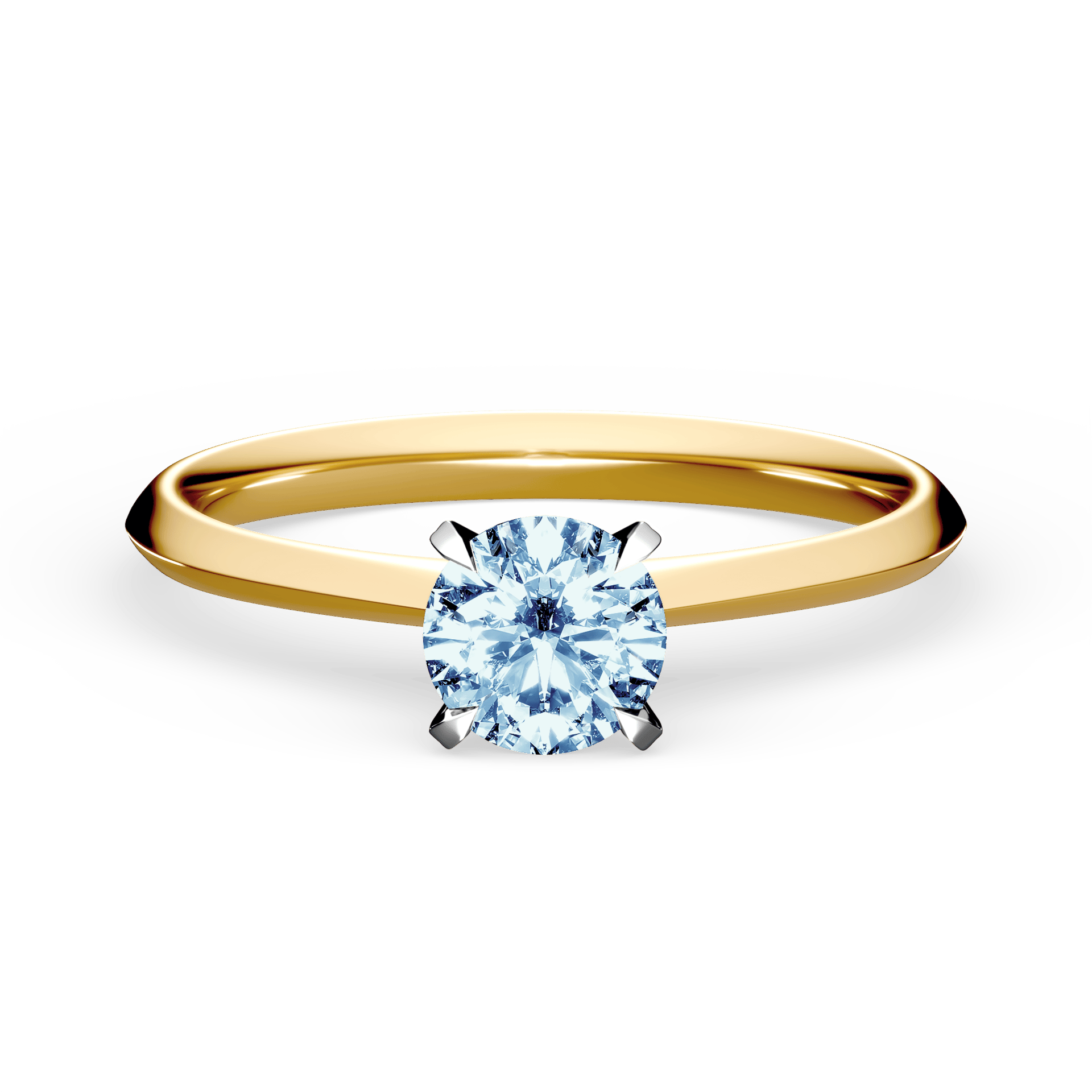 Pierścionek zaręczynowy My Angel z żółtego złota z niebieskim diamentem laboratoryjnym 0,50ct