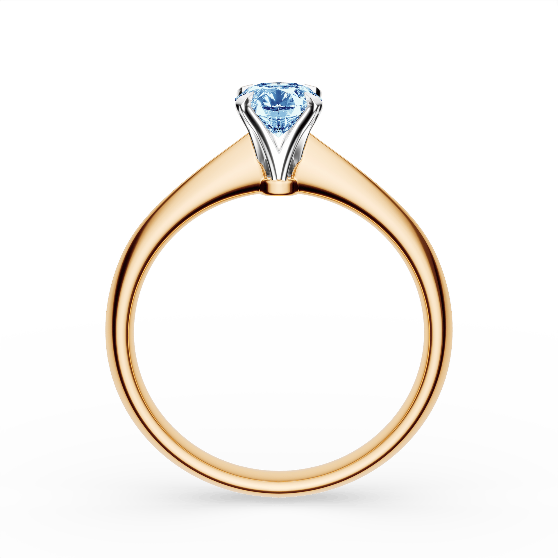 Pierścionek zaręczynowy My Angel z żółtego złota z niebieskim diamentem laboratoryjnym 0,50ct