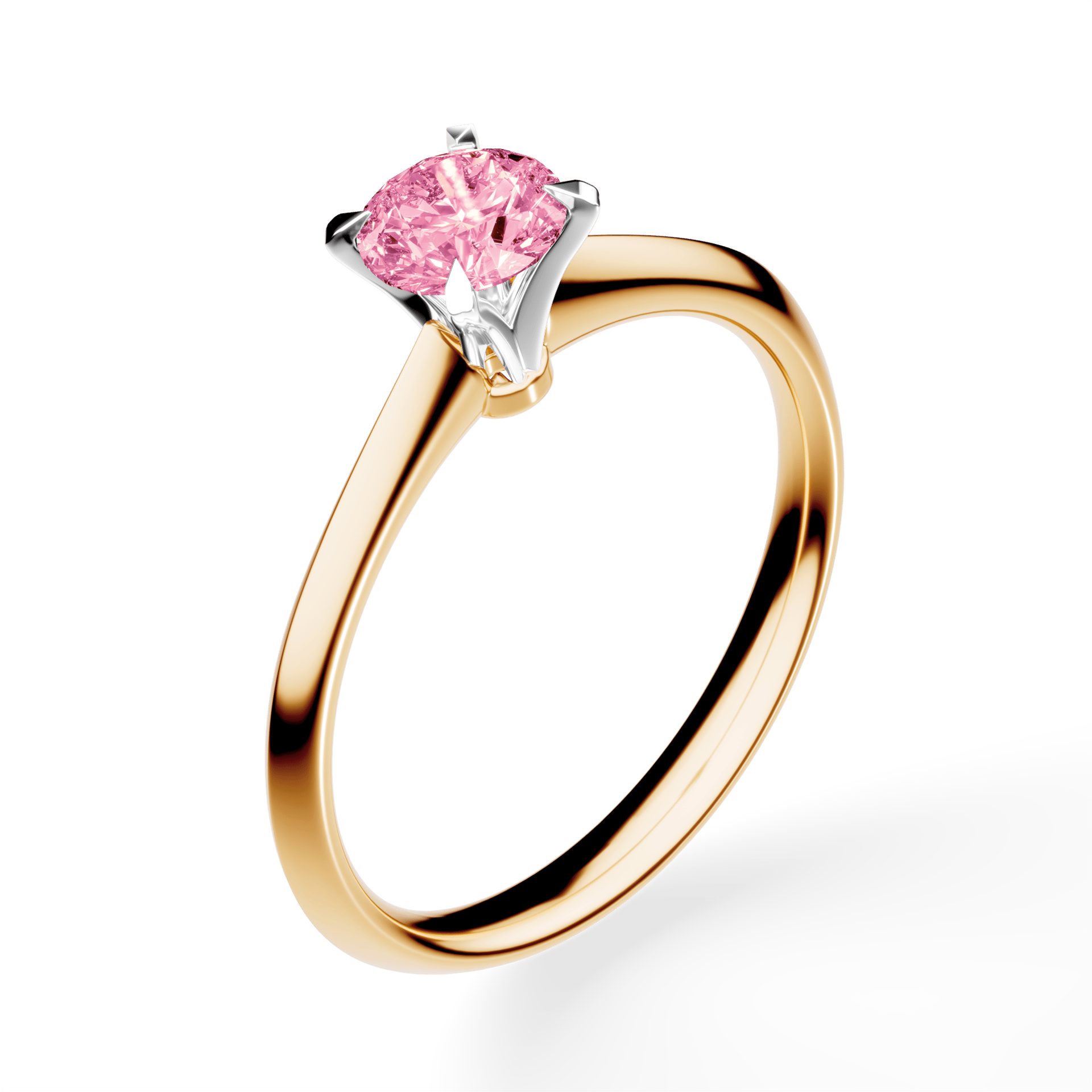Pierścionek zaręczynowy My Angel z żółtego złota z różowym diamentem laboratoryjnym 0,50ct