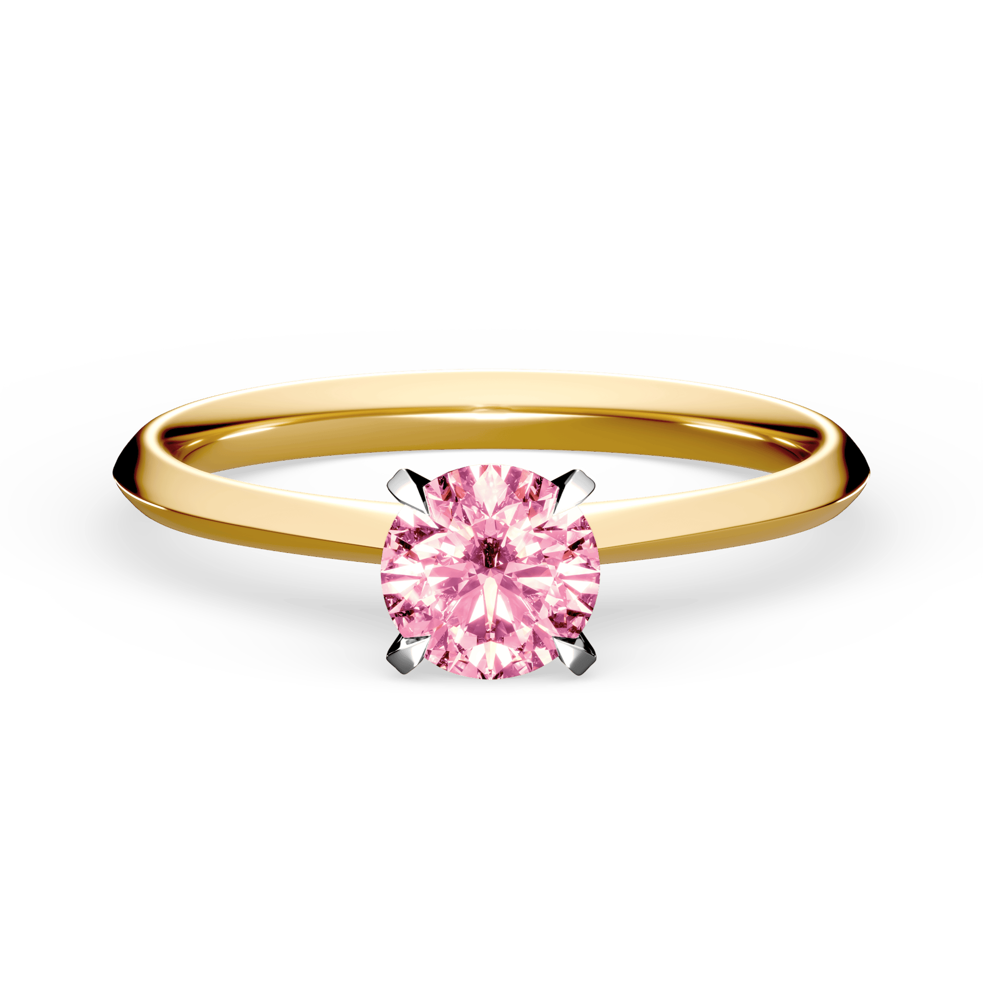 Pierścionek zaręczynowy My Angel z żółtego złota z różowym diamentem laboratoryjnym 0,50ct