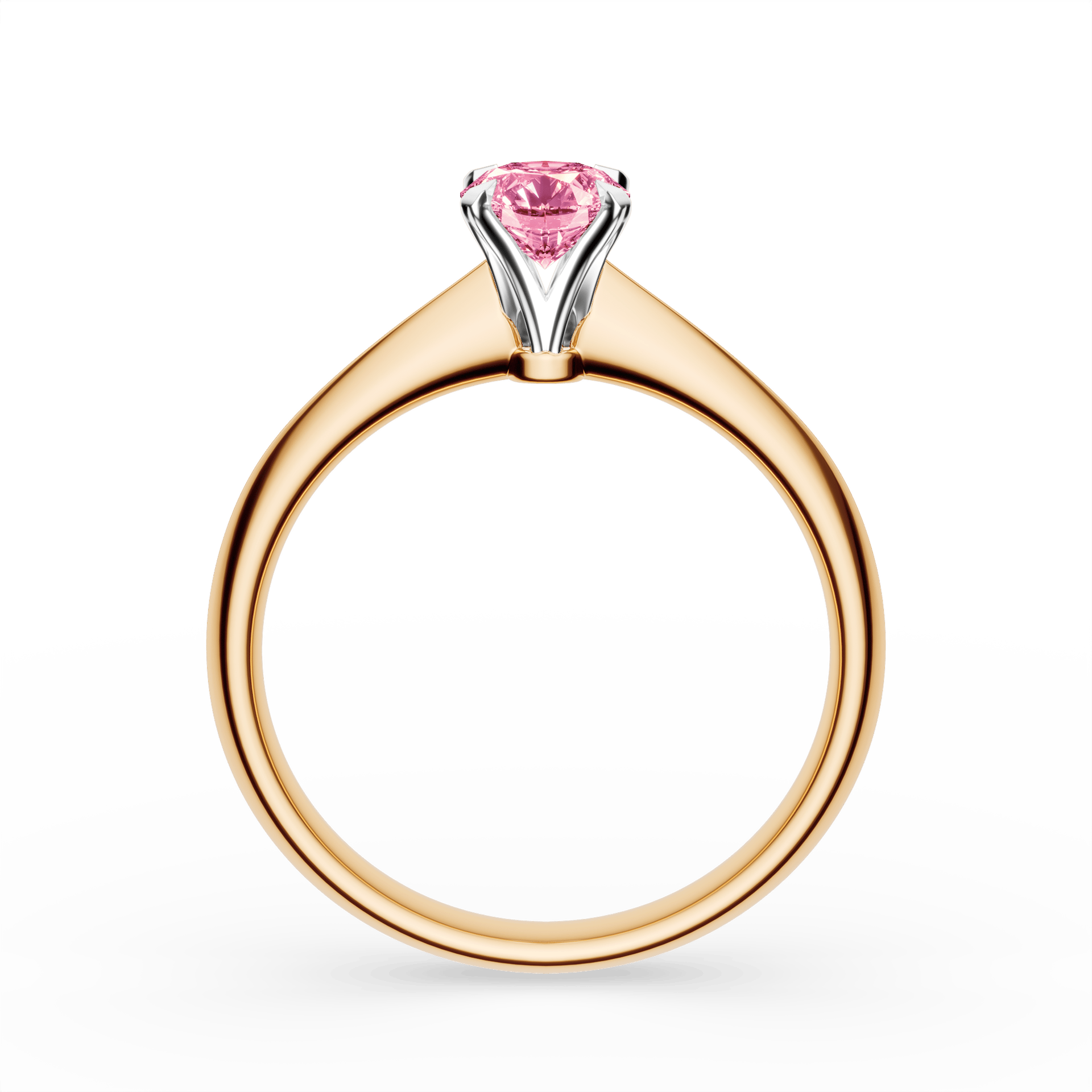 Pierścionek zaręczynowy My Angel z żółtego złota z różowym diamentem laboratoryjnym 0,50ct