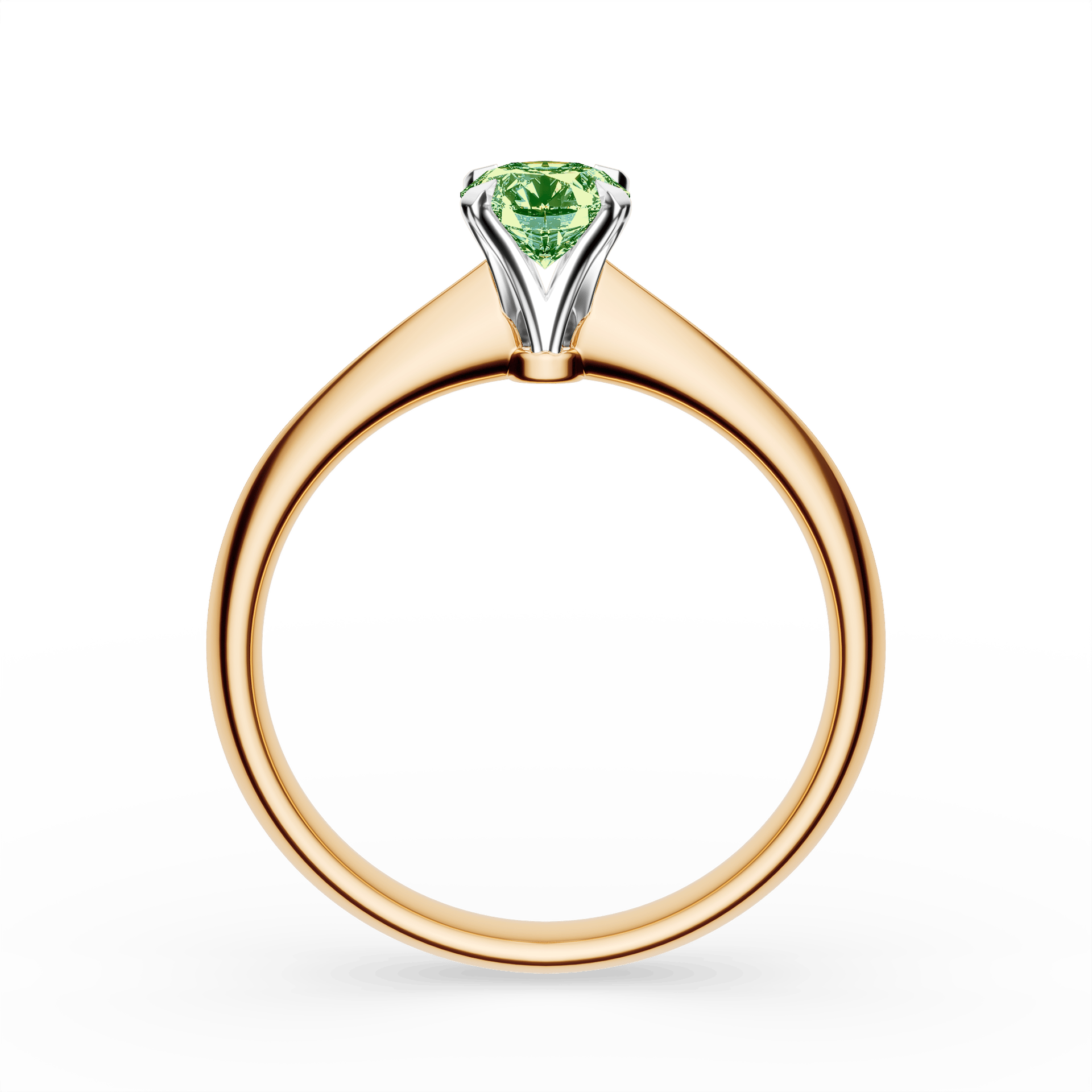 Pierścionek zaręczynowy My Angel z żółtego złota z ciemnym zielonym diamentem laboratoryjnym 0,50ct