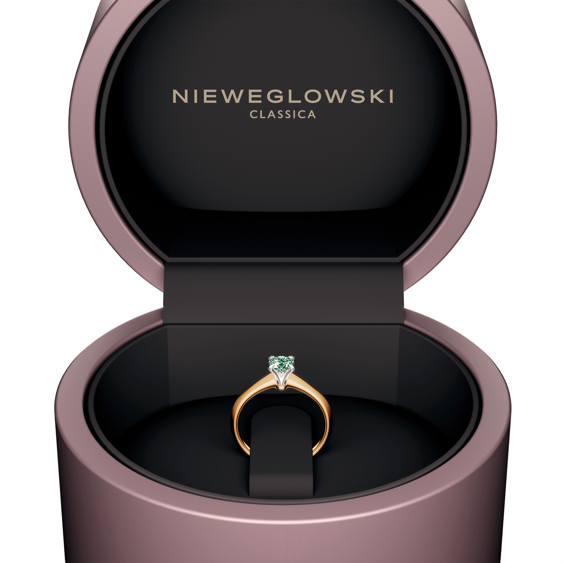 Pierscionek zareczynowy my angel zolte zloto diament lab zielony ciemny 0 50ct 5