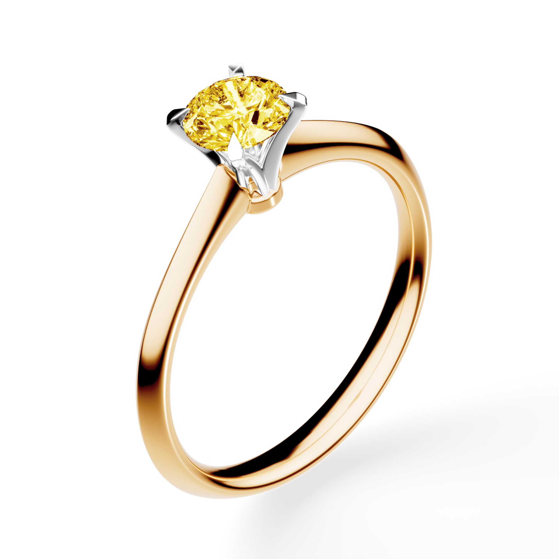 Pierścionek zaręczynowy My Angel z żółtego złota z żółtym diamentem laboratoryjnym 0,50ct