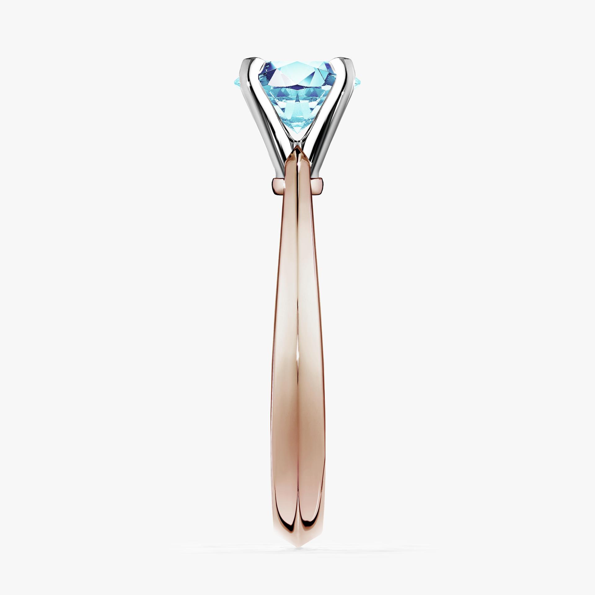 Pierscionek zareczynowy z akwamarynem 030 CT z rozowego zlota my angel 03
