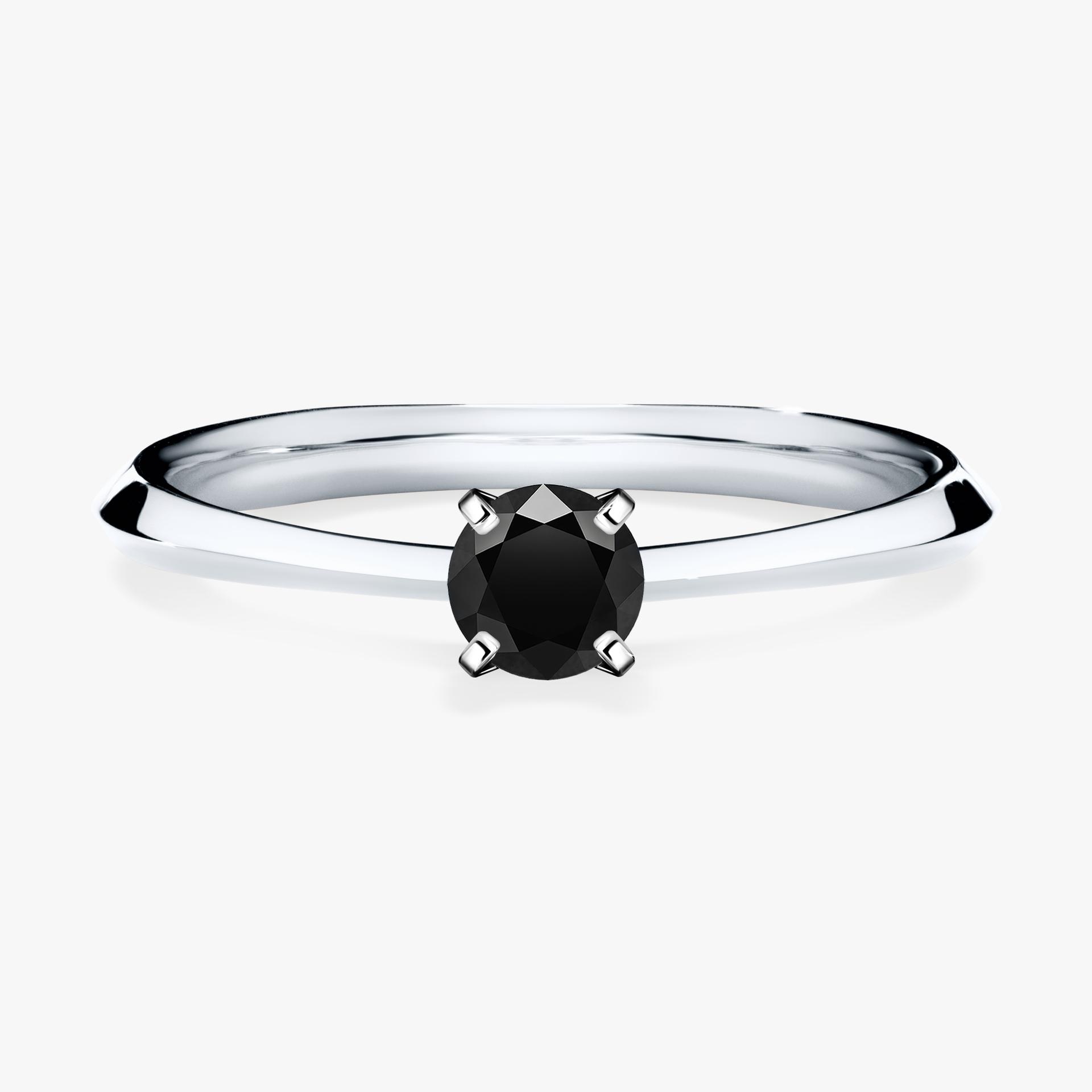Pierscionek zareczynowy z czarnym diamentem 025 CT z bialego zlota my angel 01
