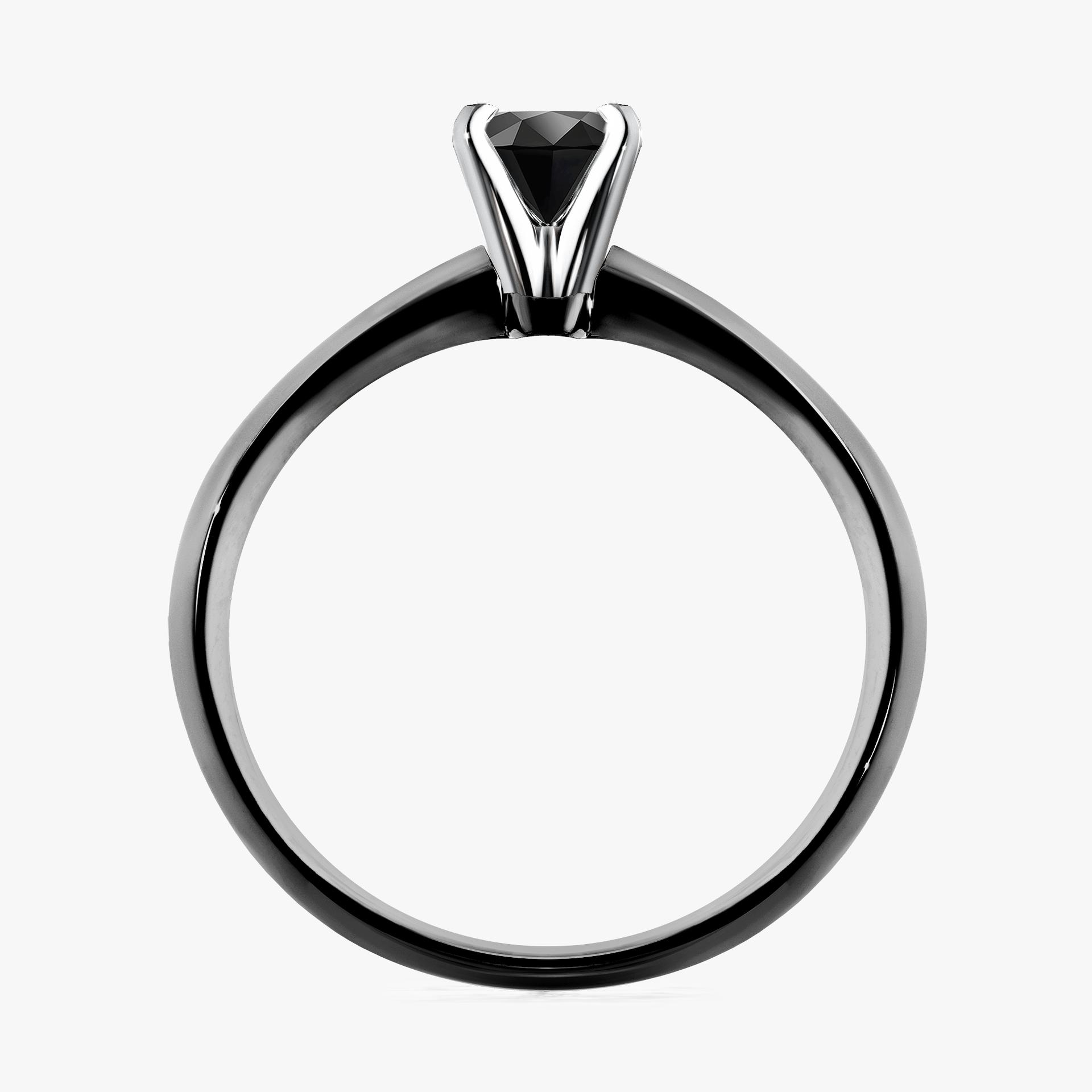 Pierscionek zareczynowy z czarnym diamentem 025 CT z czarnego zlota my angel 02