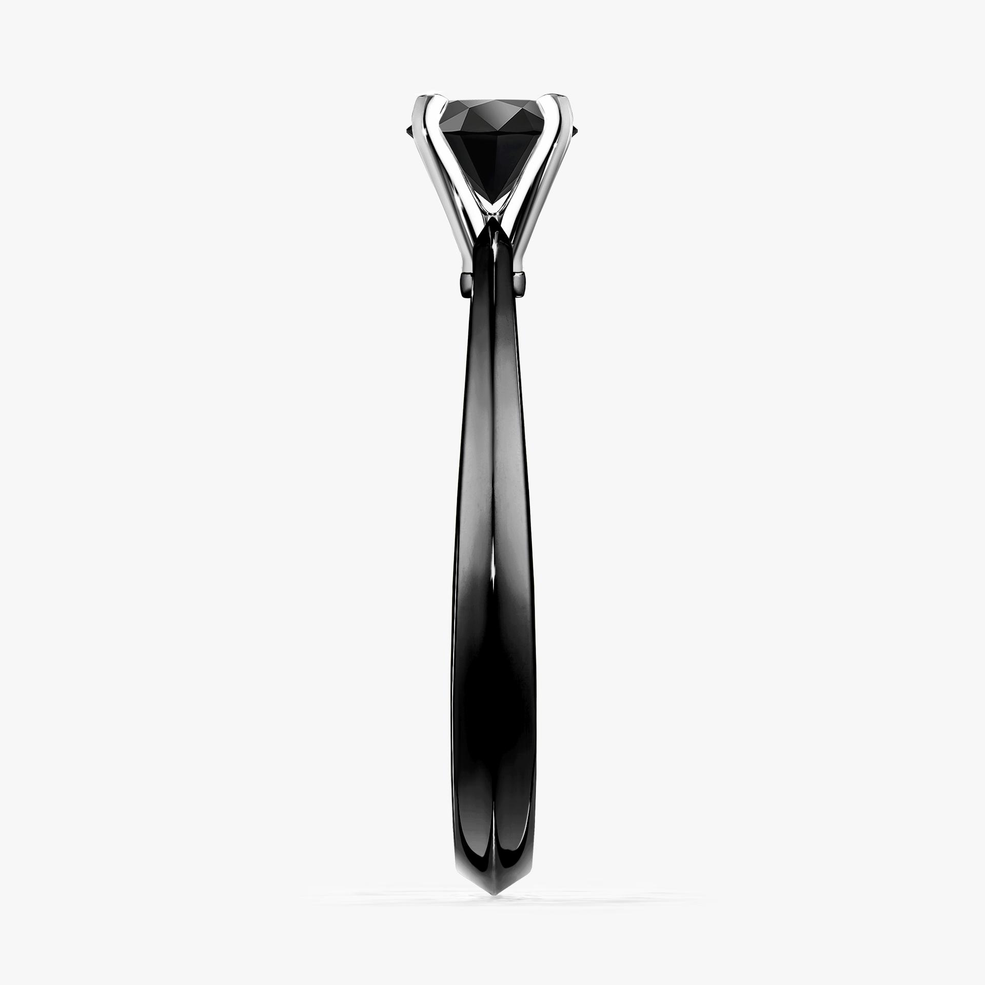 Pierscionek zareczynowy z czarnym diamentem 025 CT z czarnego zlota my angel 03