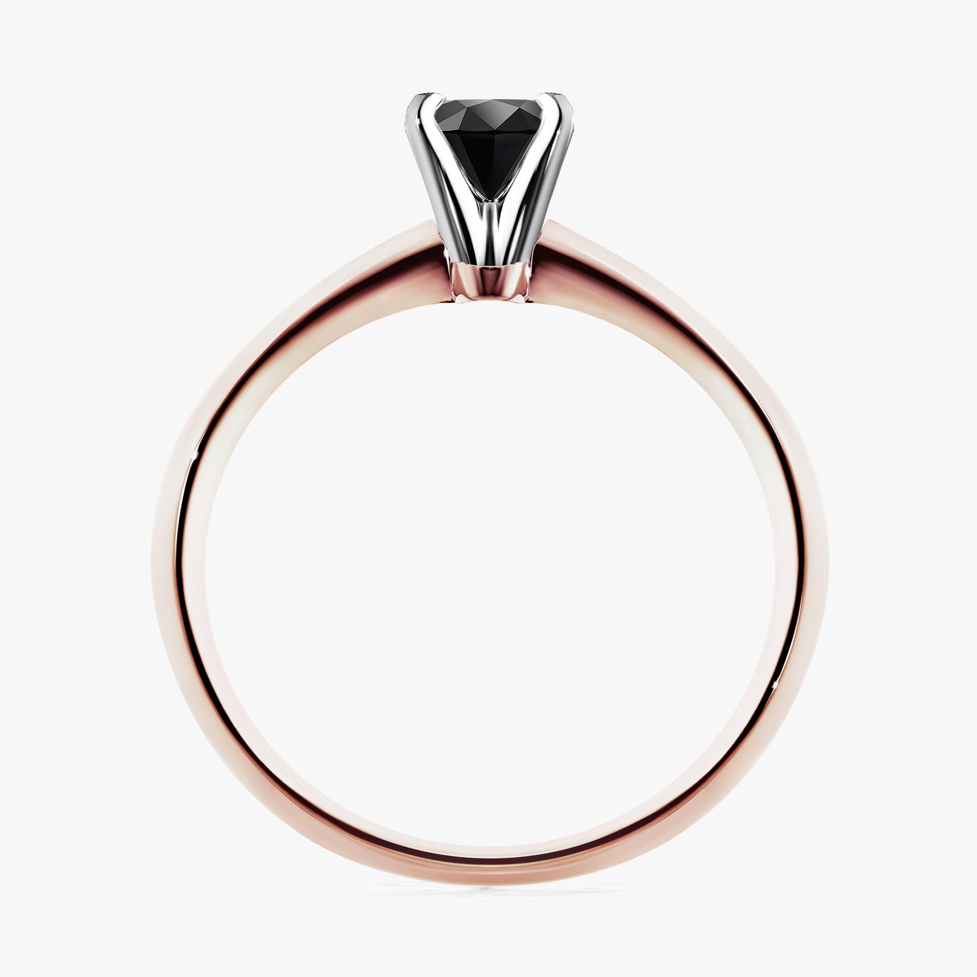Pierscionek zareczynowy z czarnym diamentem 025 CT z rozowego zlota my angel 02