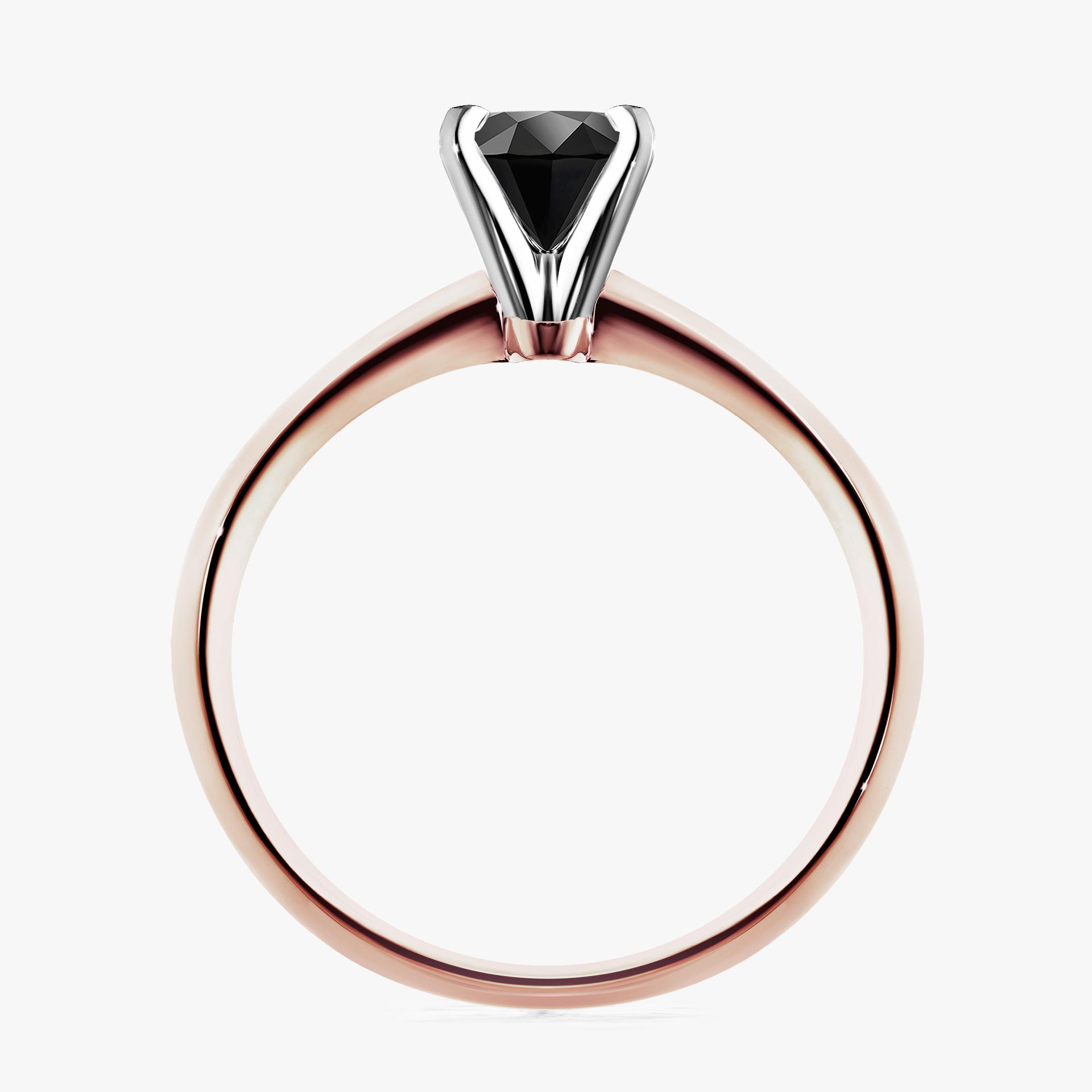 Pierscionek zareczynowy z czarnym diamentem 030 CT z rozowego zlota my angel 02