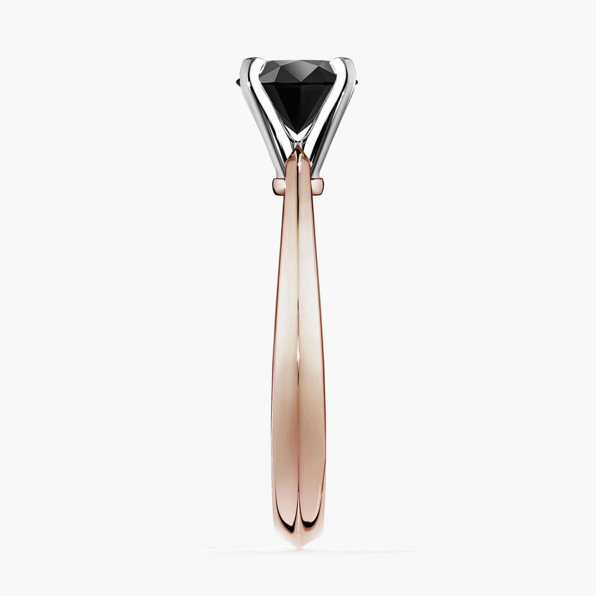 Pierscionek zareczynowy z czarnym diamentem 030 CT z rozowego zlota my angel 03