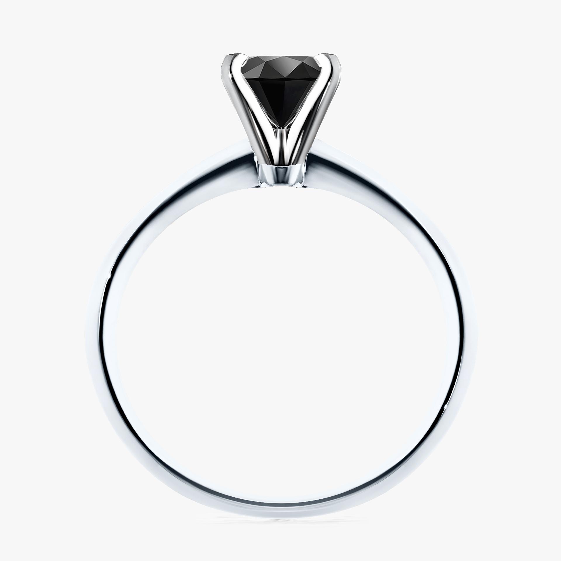 Pierscionek zareczynowy z czarnym diamentem 050 CT z bialego zlota my angel 02