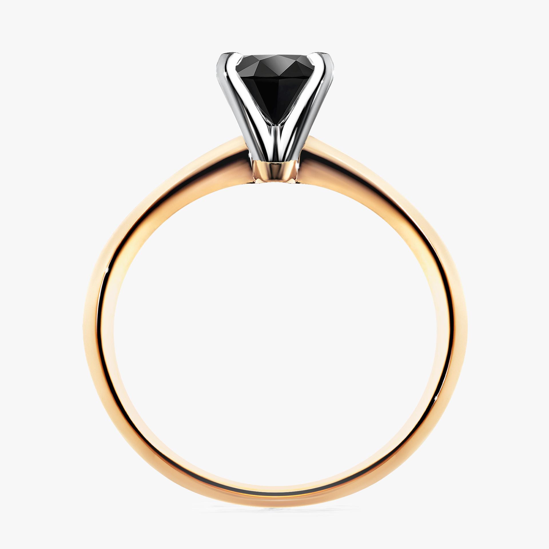 Pierscionek zareczynowy z czarnym diamentem 050 CT z zoltego zlota my angel 02