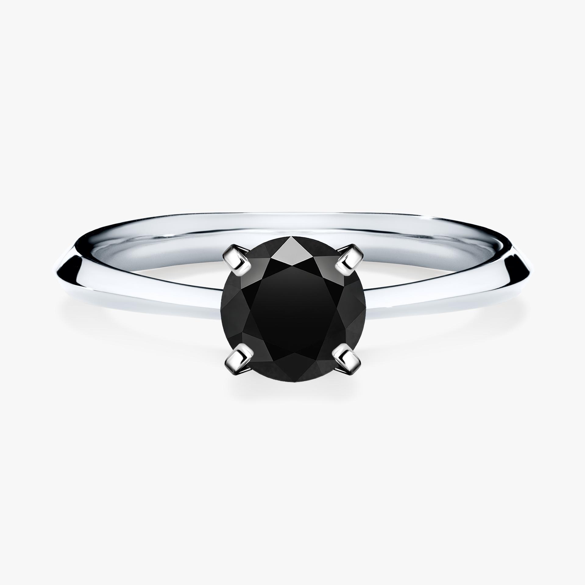Pierscionek zareczynowy z czarnym diamentem 080 CT z bialego zlota my angel 01