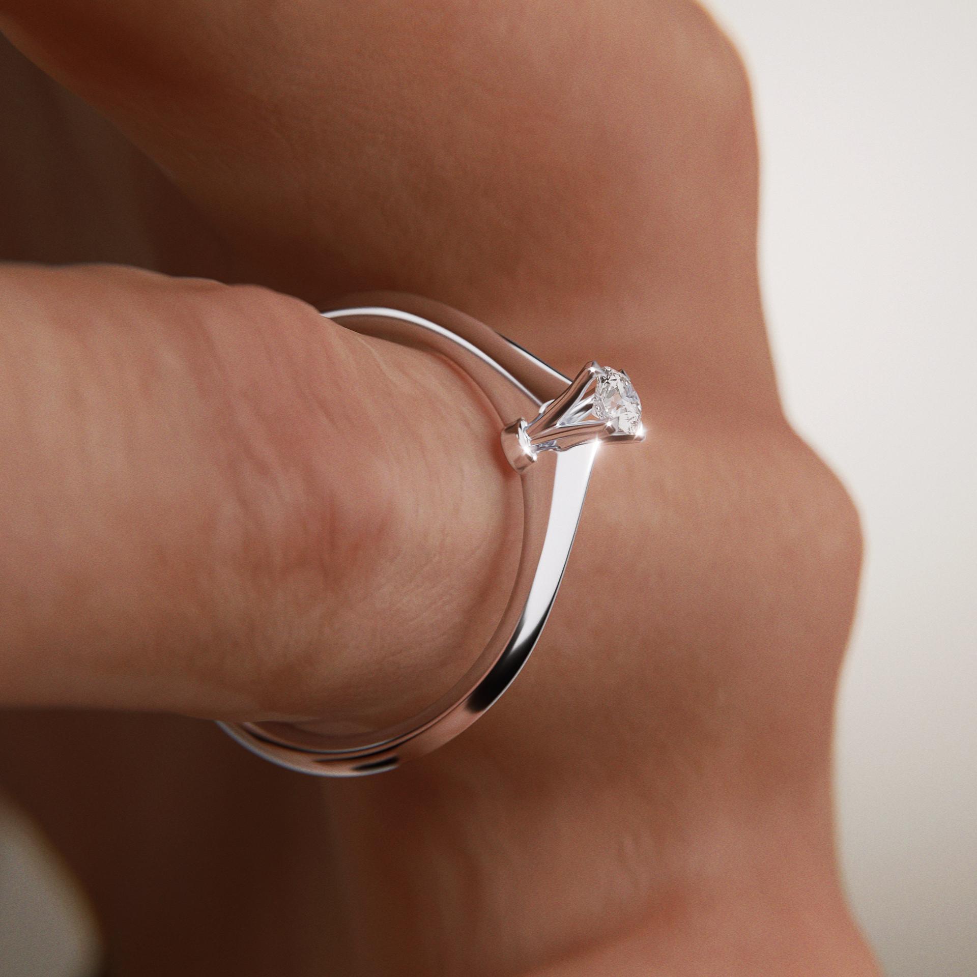 Pierścionek zaręczynowy My Angel z białego złota z diamentem laboratoryjnym 0,10ct