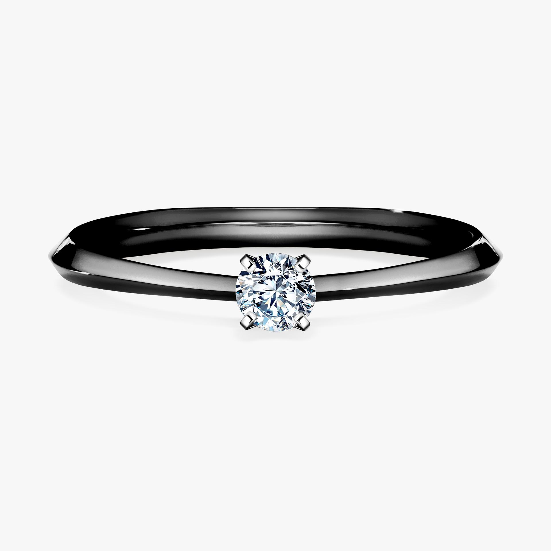 Pierscionek zareczynowy z diamentem 010 CT z czarnego zlota my angel 01