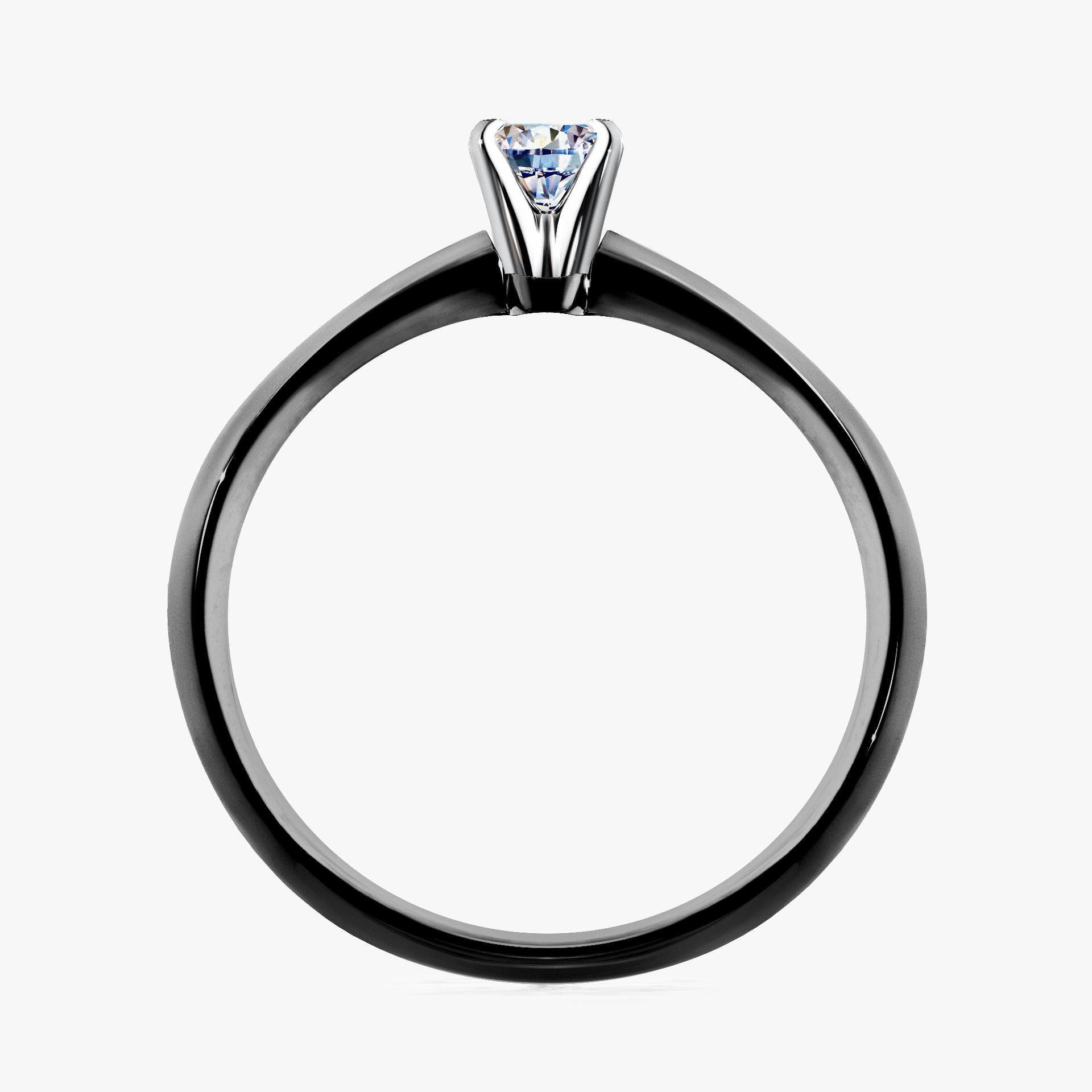 Pierscionek zareczynowy z diamentem 010 CT z czarnego zlota my angel 02