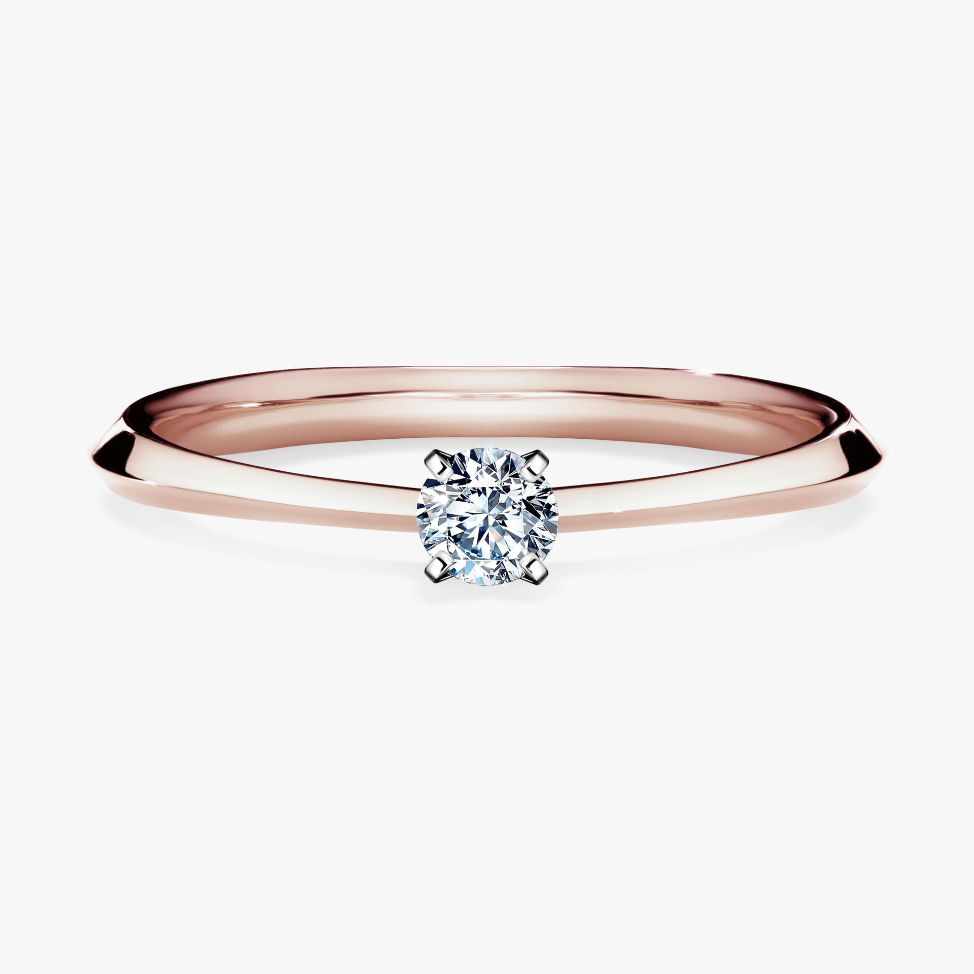 Pierscionek zareczynowy z diamentem 010 CT z rozowego zlota my angel 01