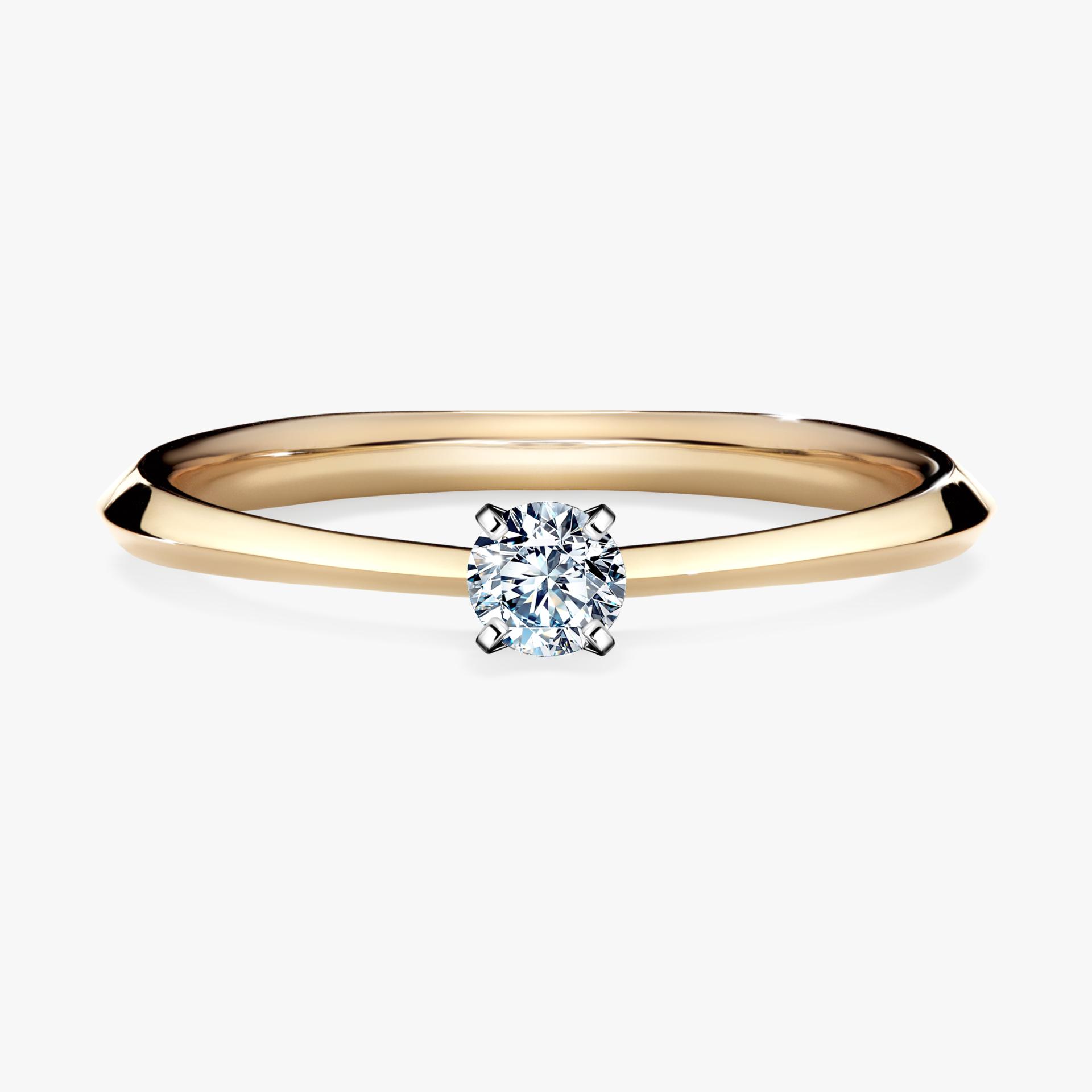 Pierscionek zareczynowy z diamentem 010 CT z zoltego zlota my angel 01