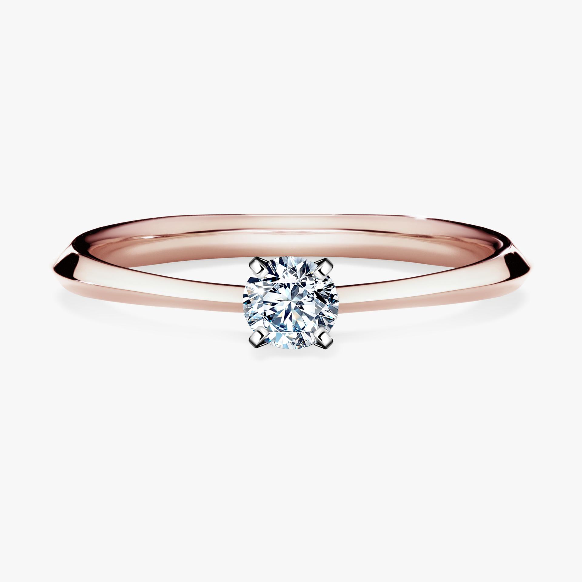 Pierscionek zareczynowy z diamentem 017 CT z rozowego zlota my angel 01