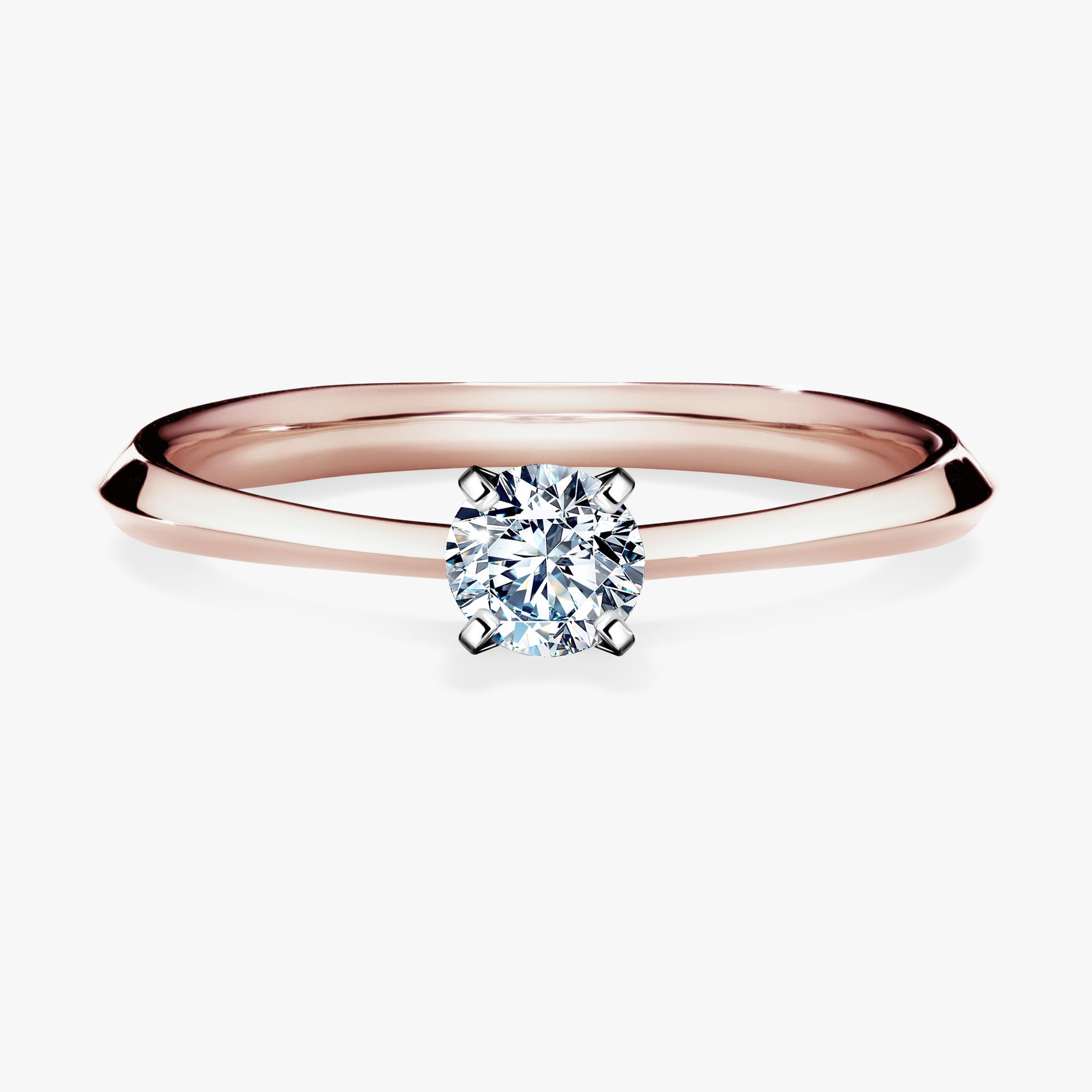 Pierscionek zareczynowy z diamentem 025 CT z rozowego zlota my angel 01