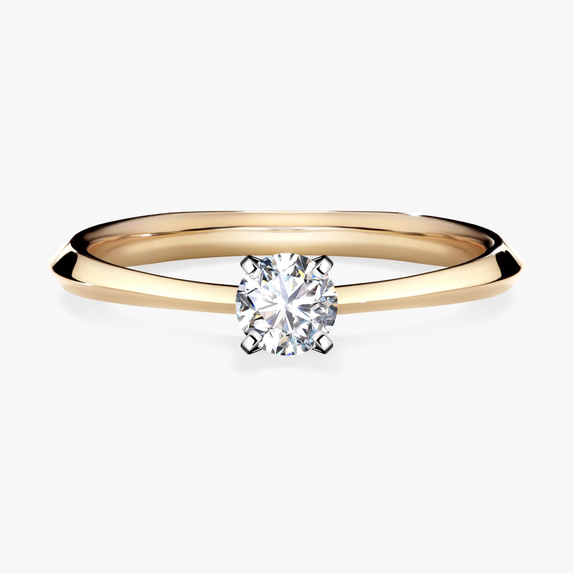 Pierscionek zareczynowy z diamentem 025 CT z zoltego zlota my angel 01