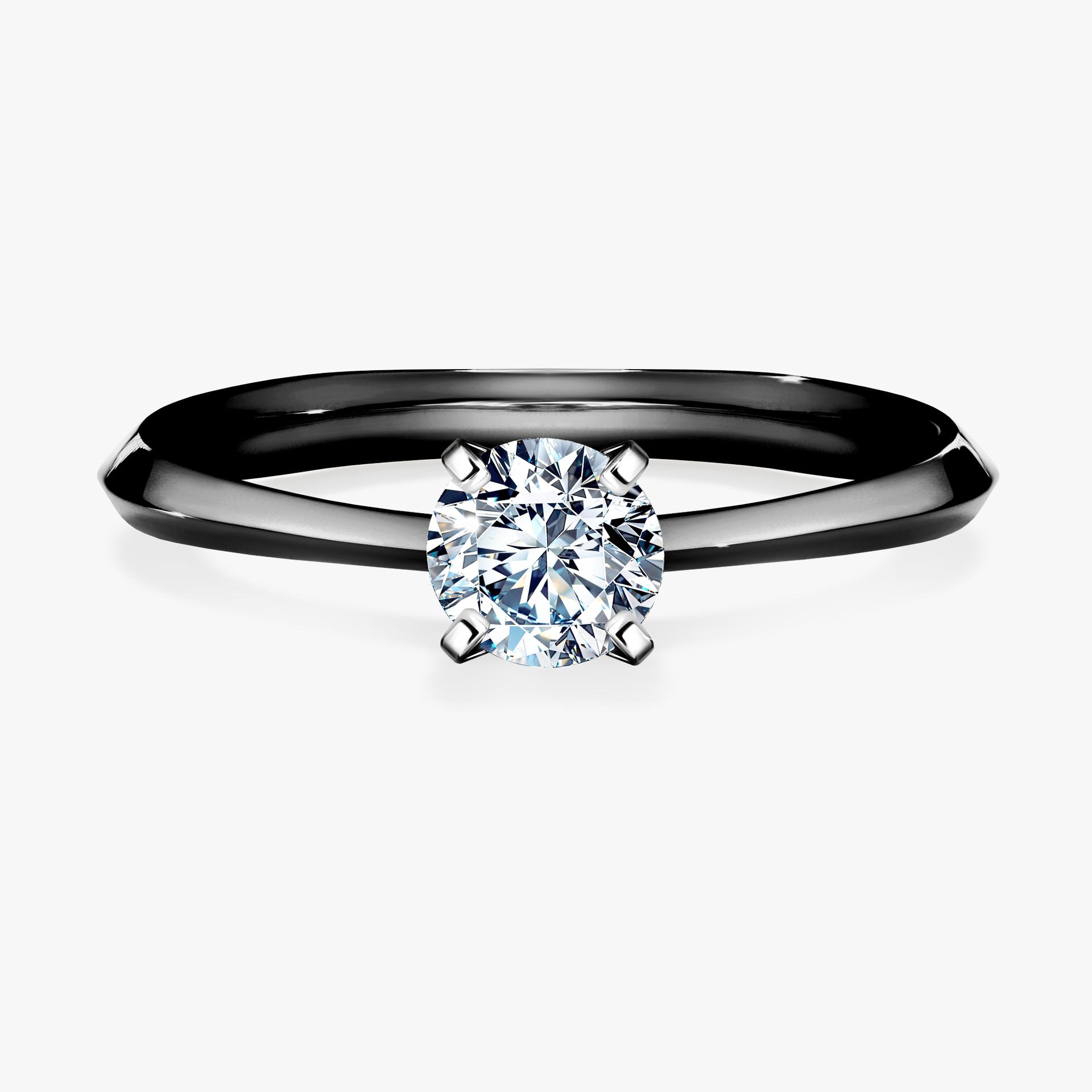 Pierscionek zareczynowy z diamentem 030 CT z czarnego zlota my angel 01