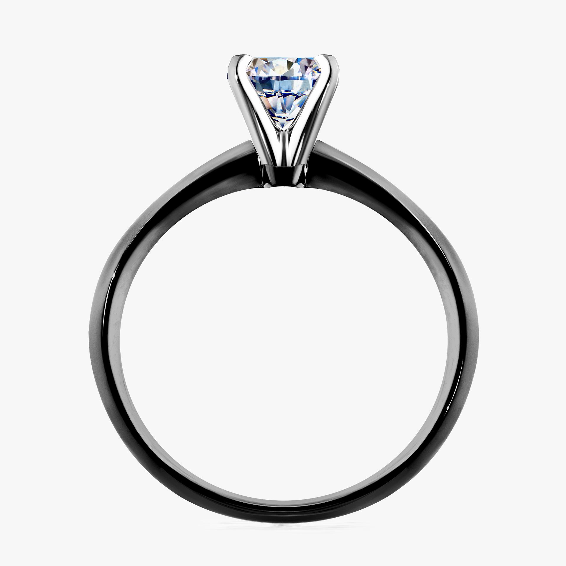 Pierscionek zareczynowy z diamentem 030 CT z czarnego zlota my angel 02
