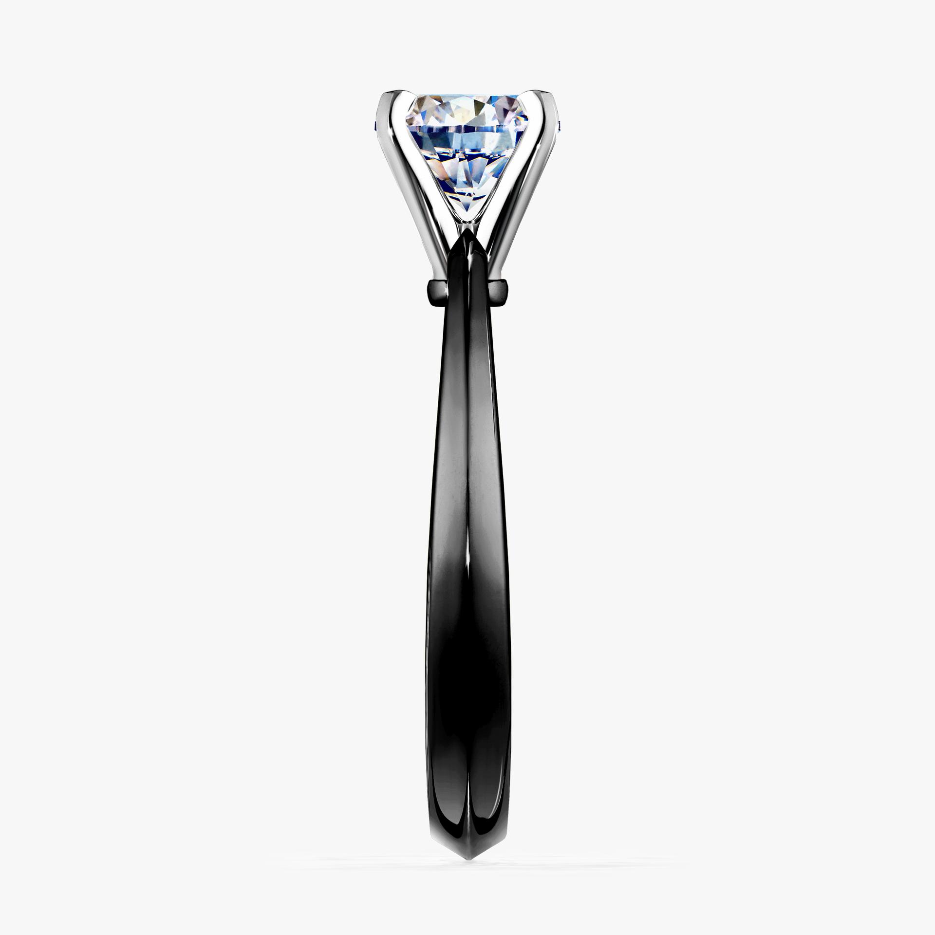 Pierscionek zareczynowy z diamentem 030 CT z czarnego zlota my angel 03