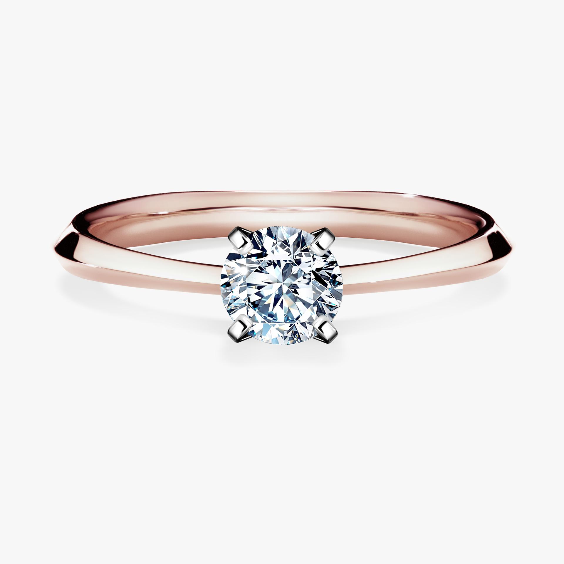 Pierscionek zareczynowy z diamentem 030 CT z rozowego zlota my angel 01