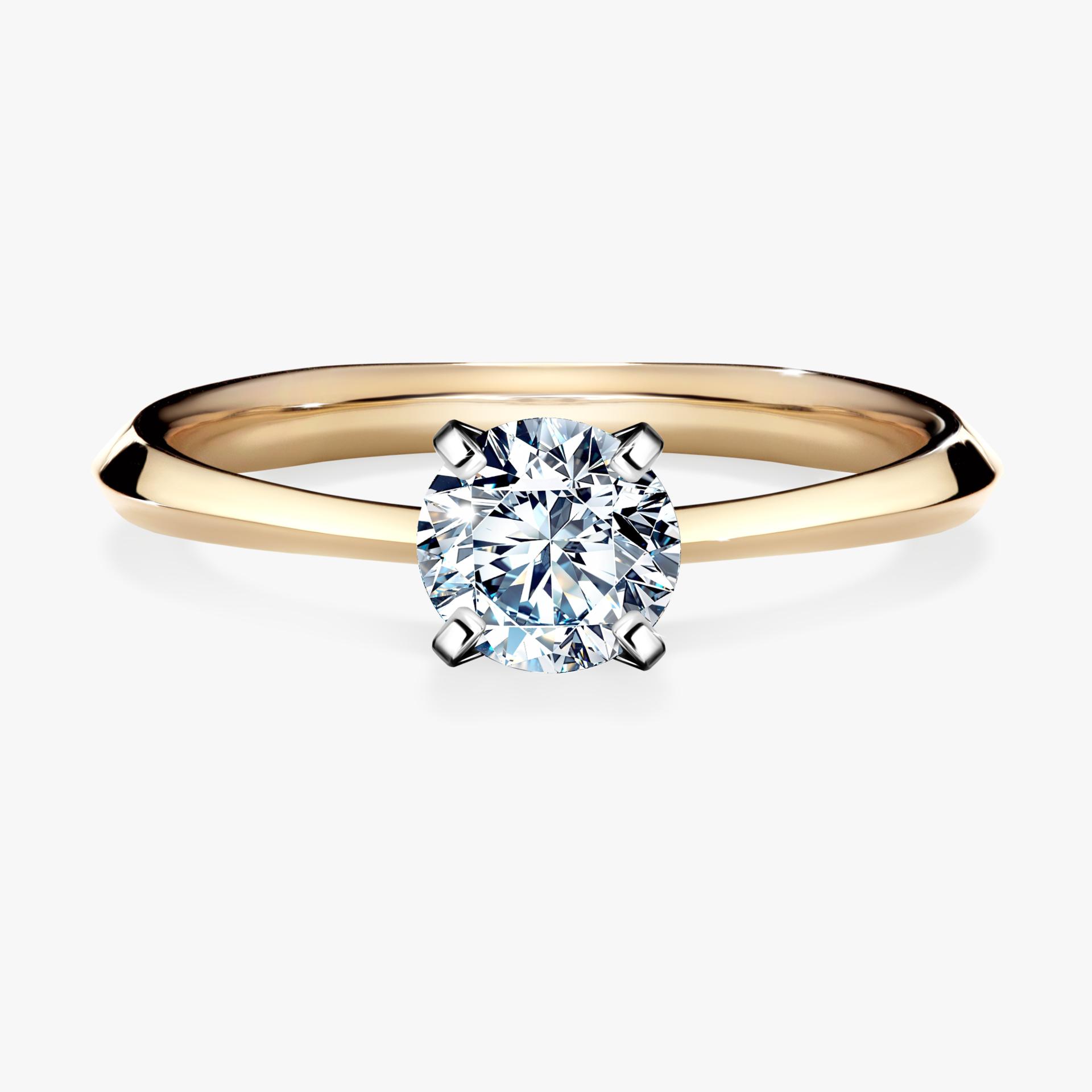 Pierscionek zareczynowy z diamentem 050 CT z zoltego zlota my angel 01