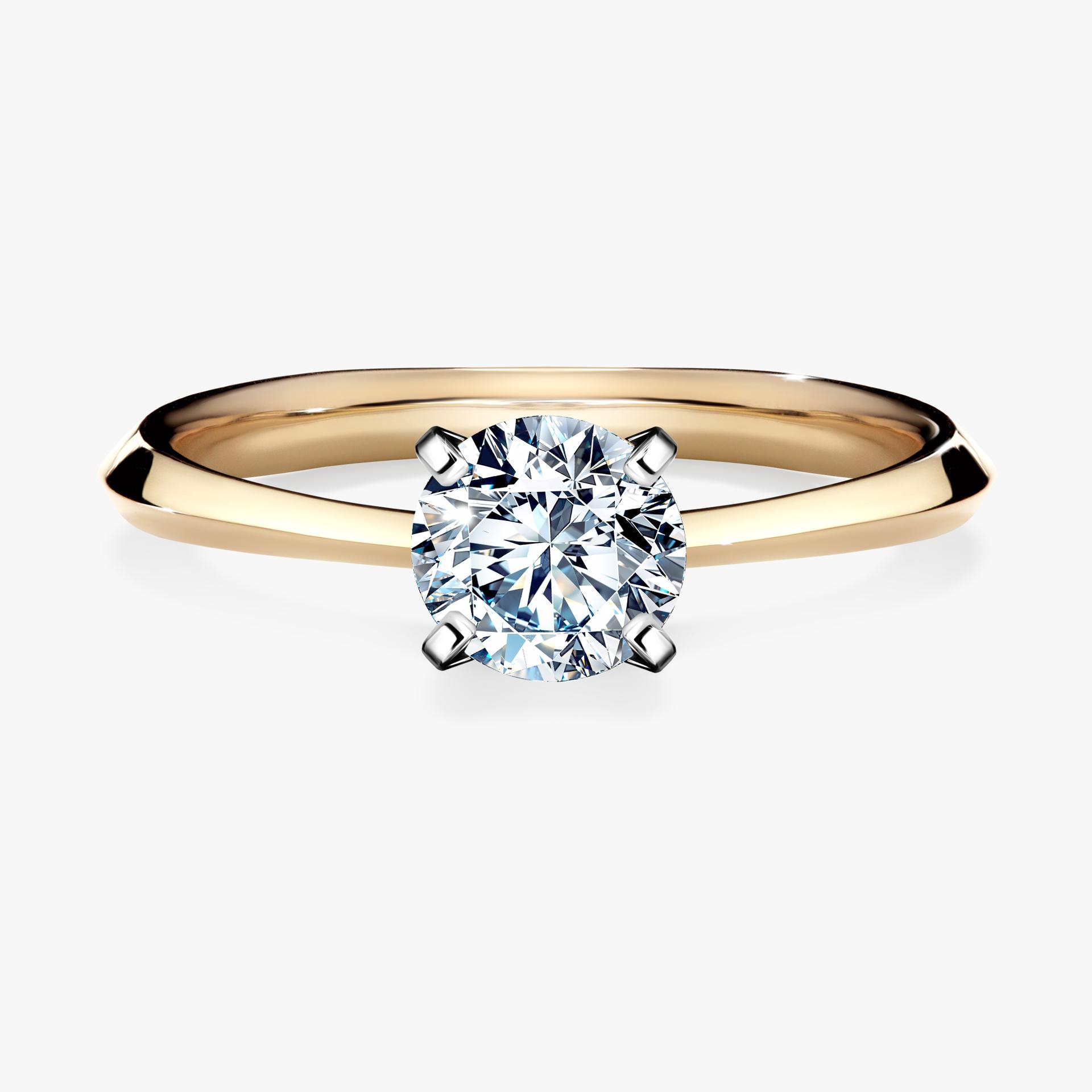 Pierscionek zareczynowy z diamentem 080 CT z zoltego zlota my angel 01