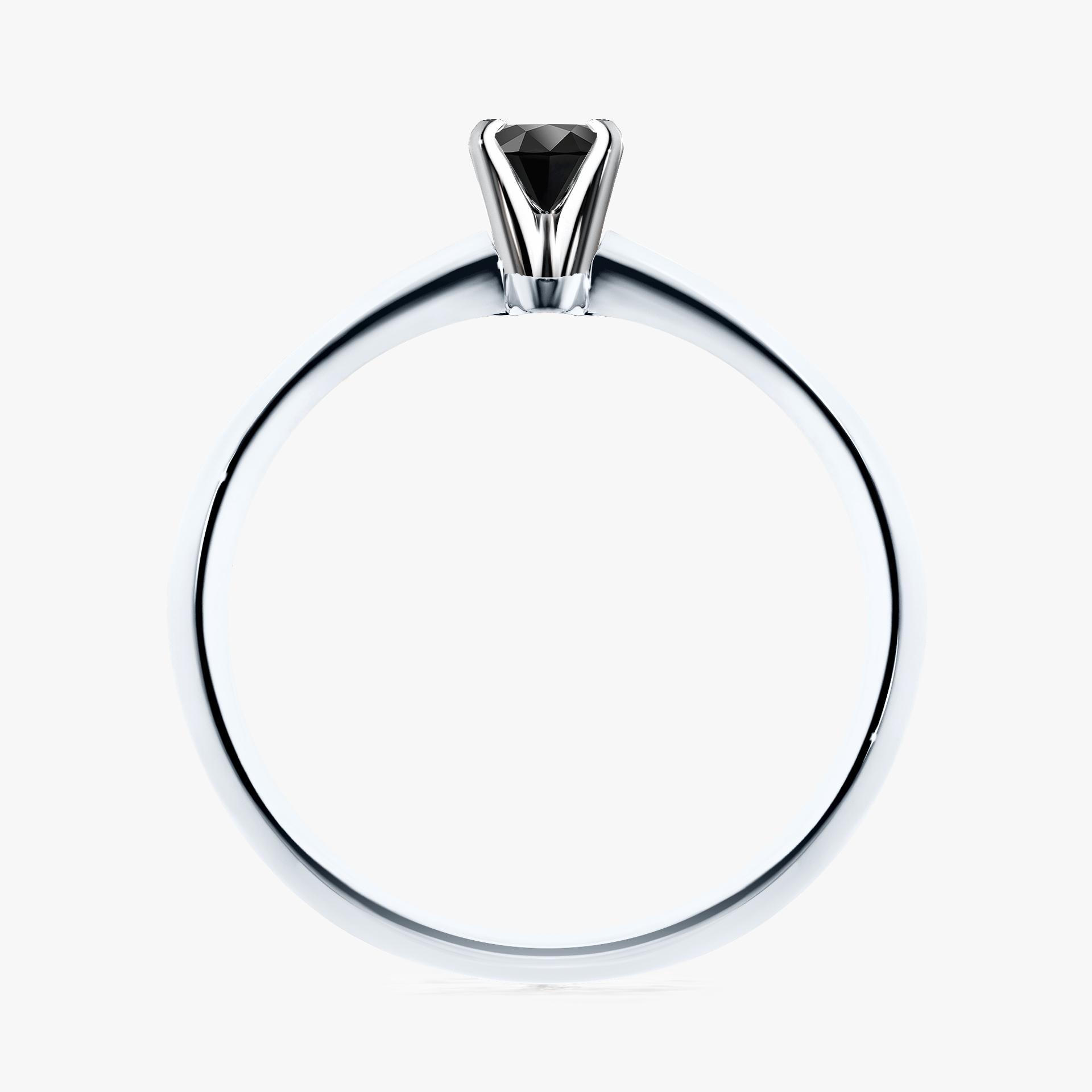 Pierscionek zareczynowy z diamentem czarny 010 CT z bialego zlota my angel 02