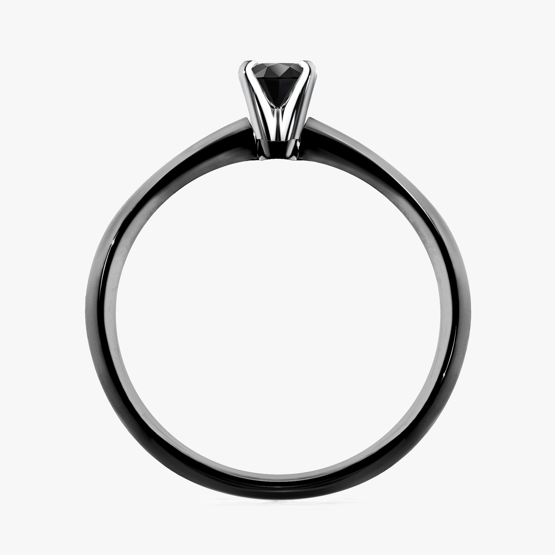 Pierscionek zareczynowy z diamentem czarny 010 CT z czarnego zlota my angel 02