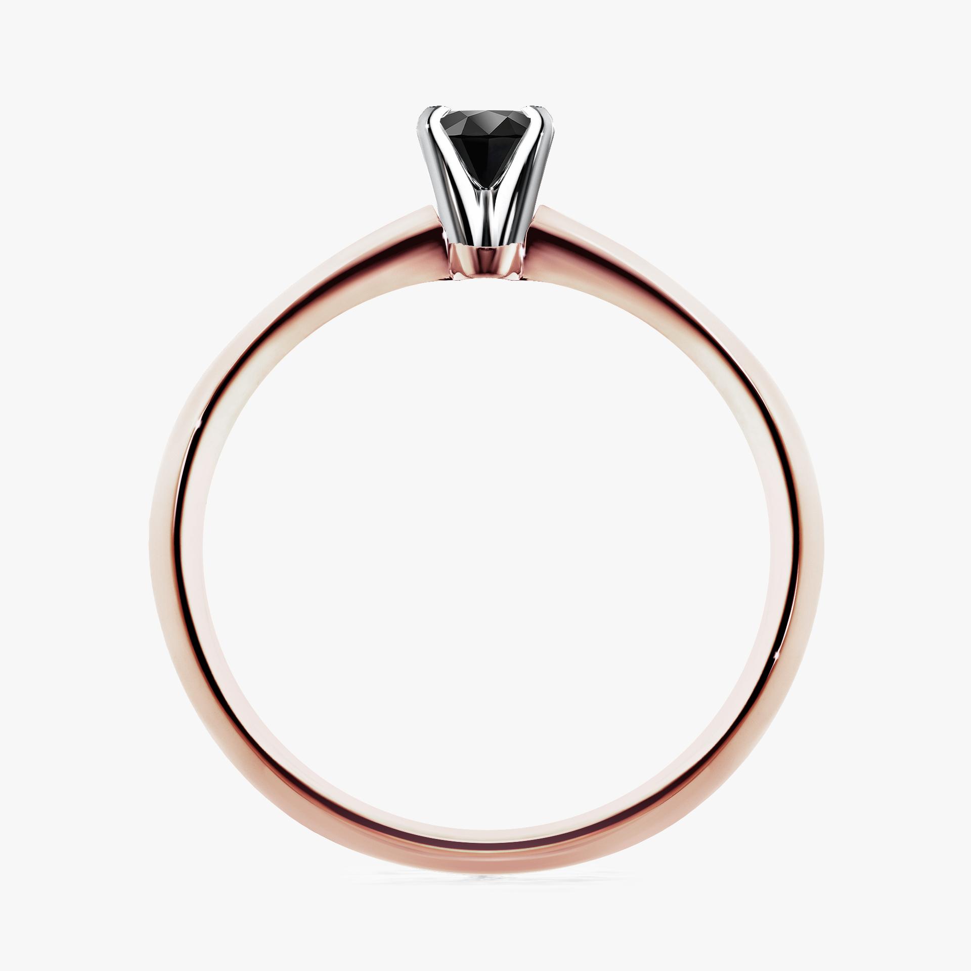 Pierscionek zareczynowy z diamentem czarny 010 CT z rozowego zlota my angel 02