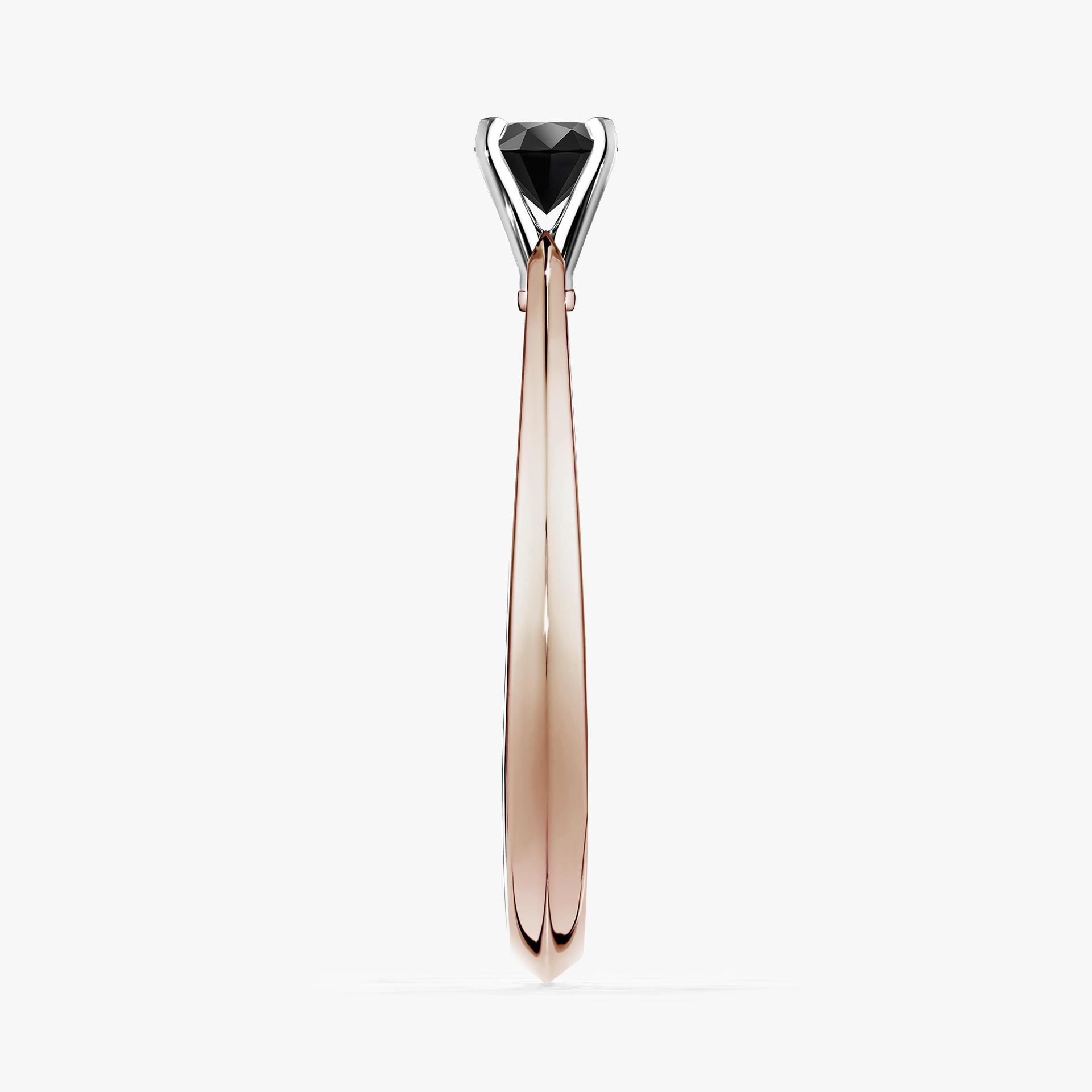 Pierscionek zareczynowy z diamentem czarny 010 CT z rozowego zlota my angel 03